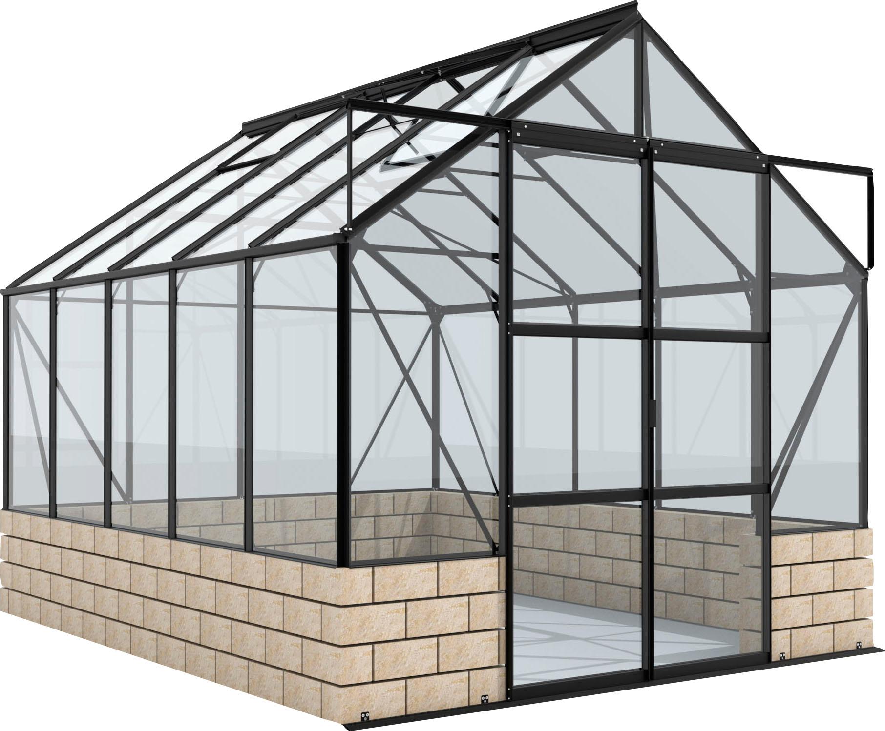 Gewächshaus VITAVIA "Cassandra 8300", schwarz, B:257cm H:248,9cm T:323,1cm, Gewächshäuser, Gewächshaus, Alu-Profile, 3 mm Sicherheitsglas