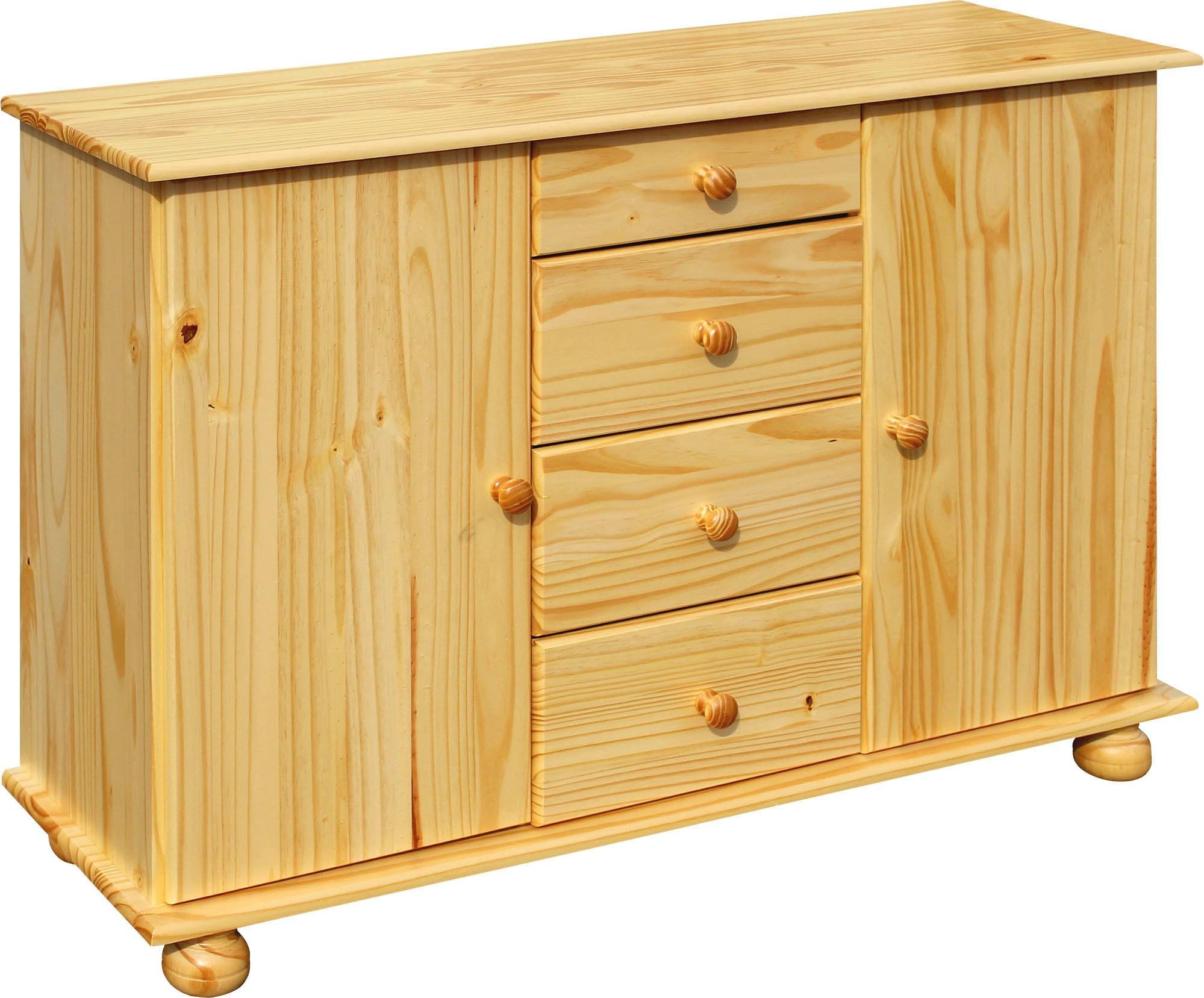Kommode MÖBILIA "Chur", beige (natur), B:119cm H:81cm T:38cm, Massivholz, Sideboards, Kommode, aus Massivholz Kiefer