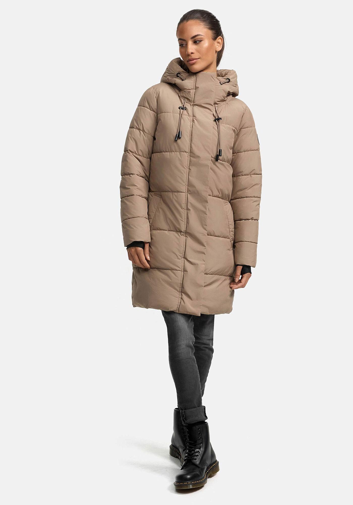 Winterjacke Marikoo "Kaituu Xvi", Damen, Gr. 3XL, Grau (Taupe Grau), Obermaterial: 100% Polyester. Innenseite: 100% Polyester. Futter: 100% Polyester. Wattierung: 100% Polyester, Jacken Winterjacke, Mit GroßEr Kapuze