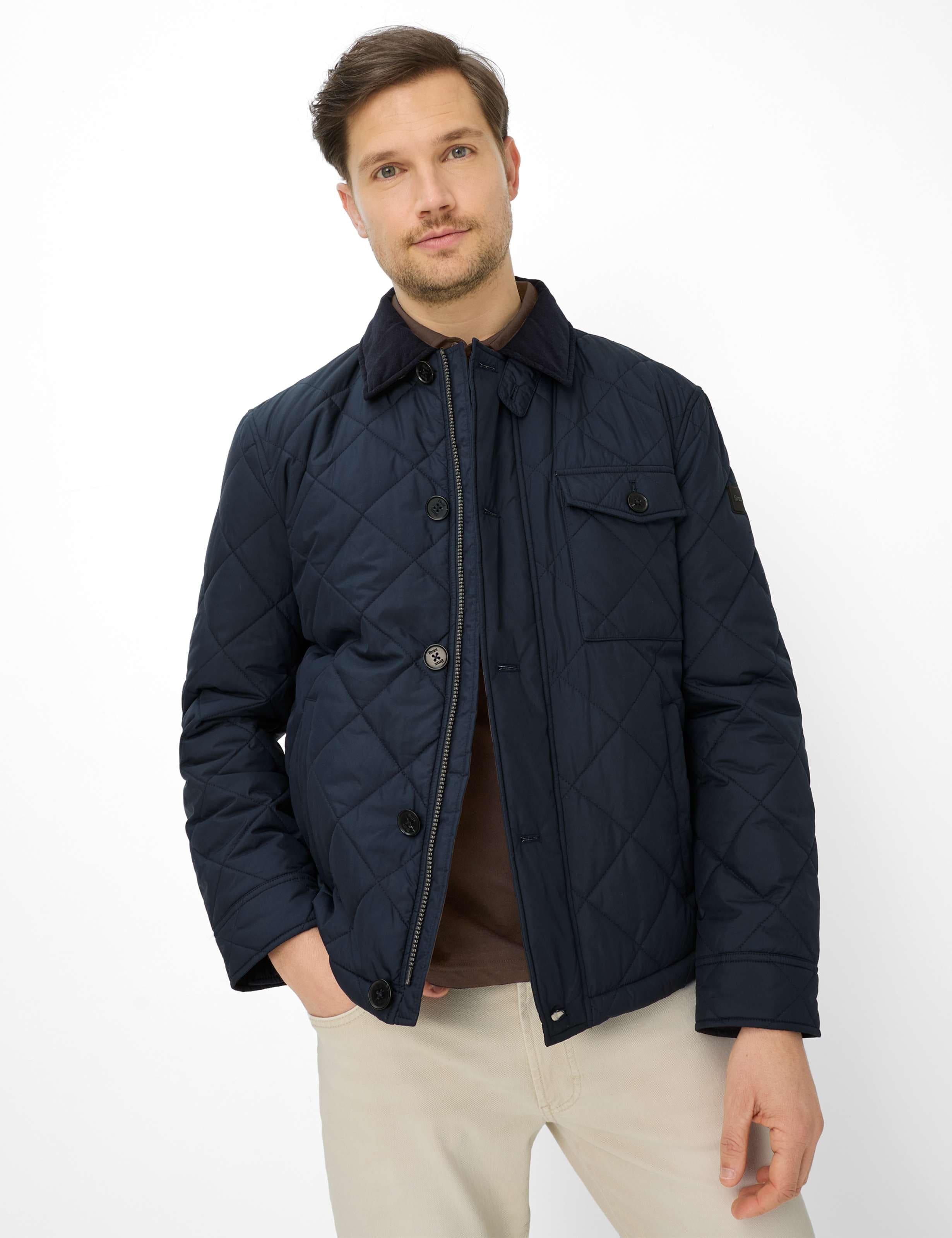 Steppjacke Brax "Style Grant", Herren, Gr. Xxl, Blau (Navy), Web, 100% Polyester, Jacken Steppjacke