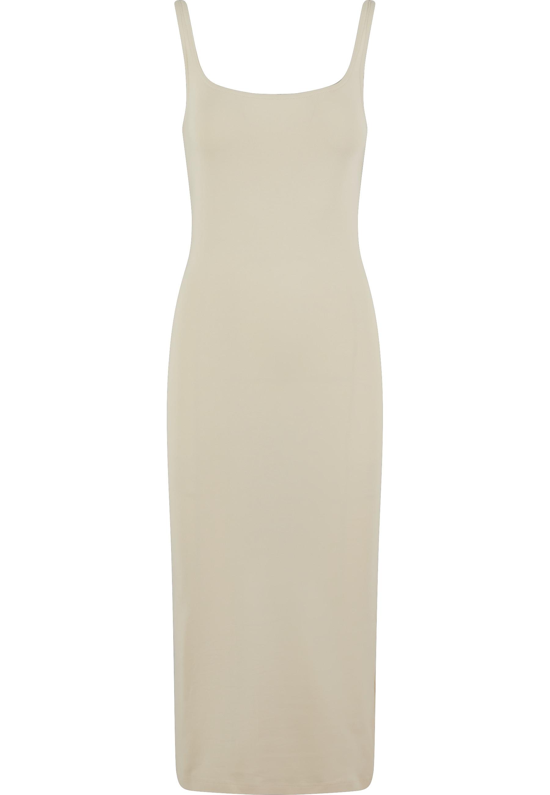 Shirtkleid Urban Classics "Urban Classics Ladies Basic Long Cotton Jersey Dress", Damen, Gr. Xl, Us-GrößEn, Beige (Sandweiß), 95% Baumwolle, 5% Elasthan, Unifarben, Skinny Fit, Eckiger Ausschnitt, Kleider Shirtkleid
