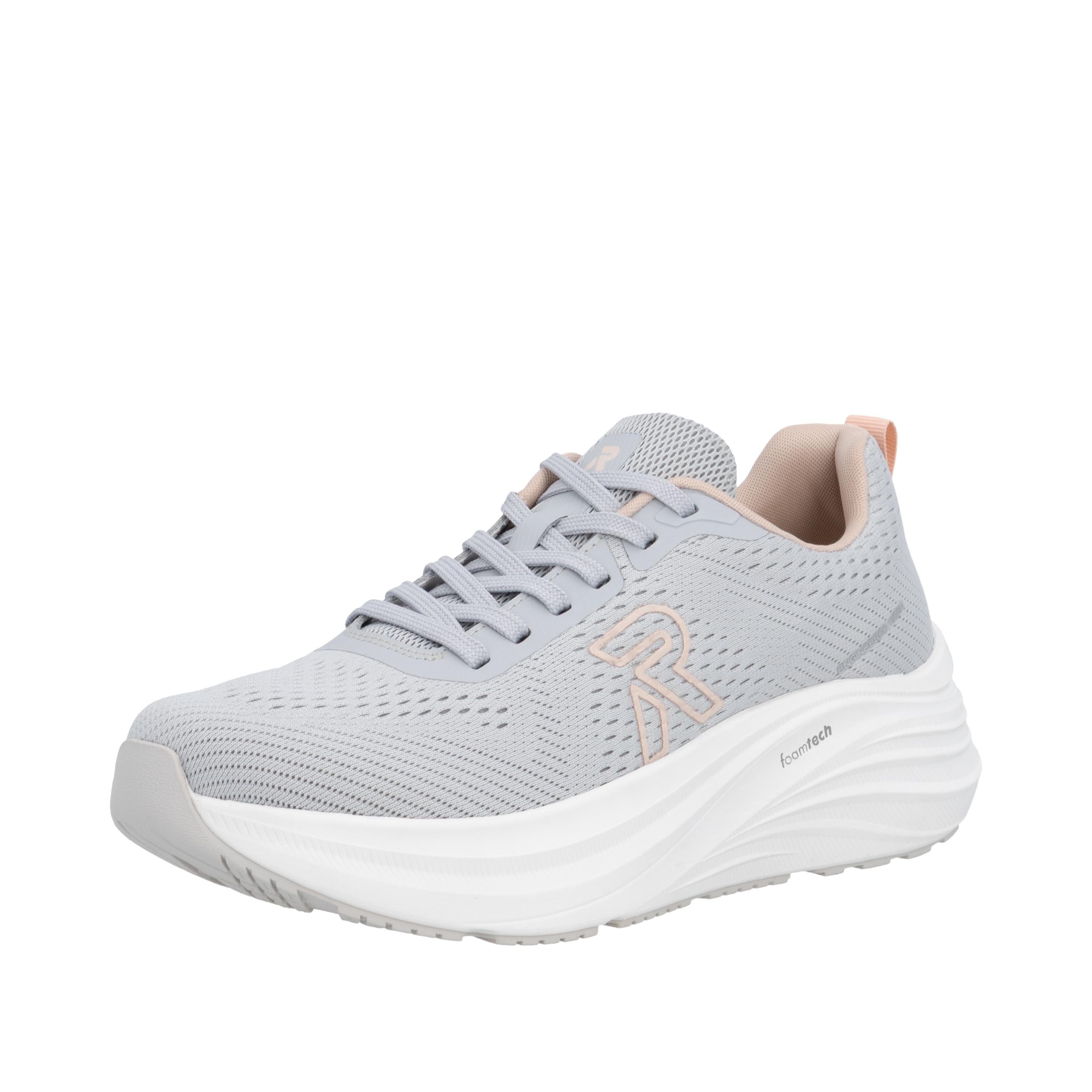 Plateausneaker Rieker Sport, Damen, Gr. 39, Hellgrau, Textil, Unifarben, Schuhe Plateausneaker, Freizeitschuh, Halbschuh, SchnüRer Mit Leichter Laufsohle
