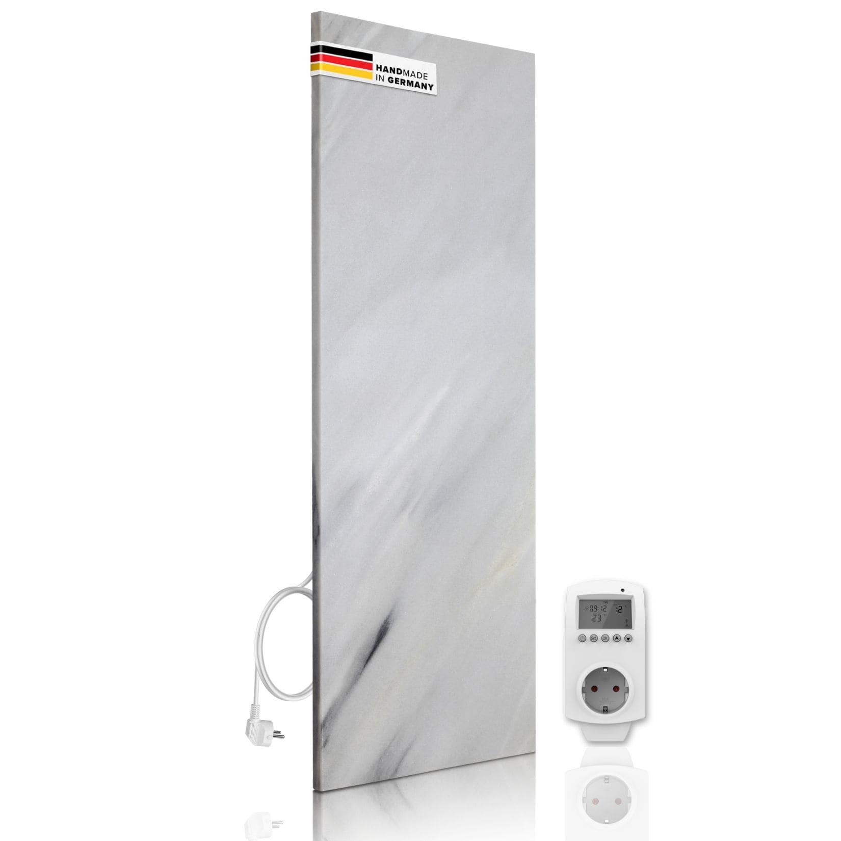 Marwona Naturstein Infrarotheizung 800 Watt mit WIFI Smart Home Thermostat I Energiesparende Infrarot Wandheizung I 5 Jahre Garantie I Made in Germany I Bianco