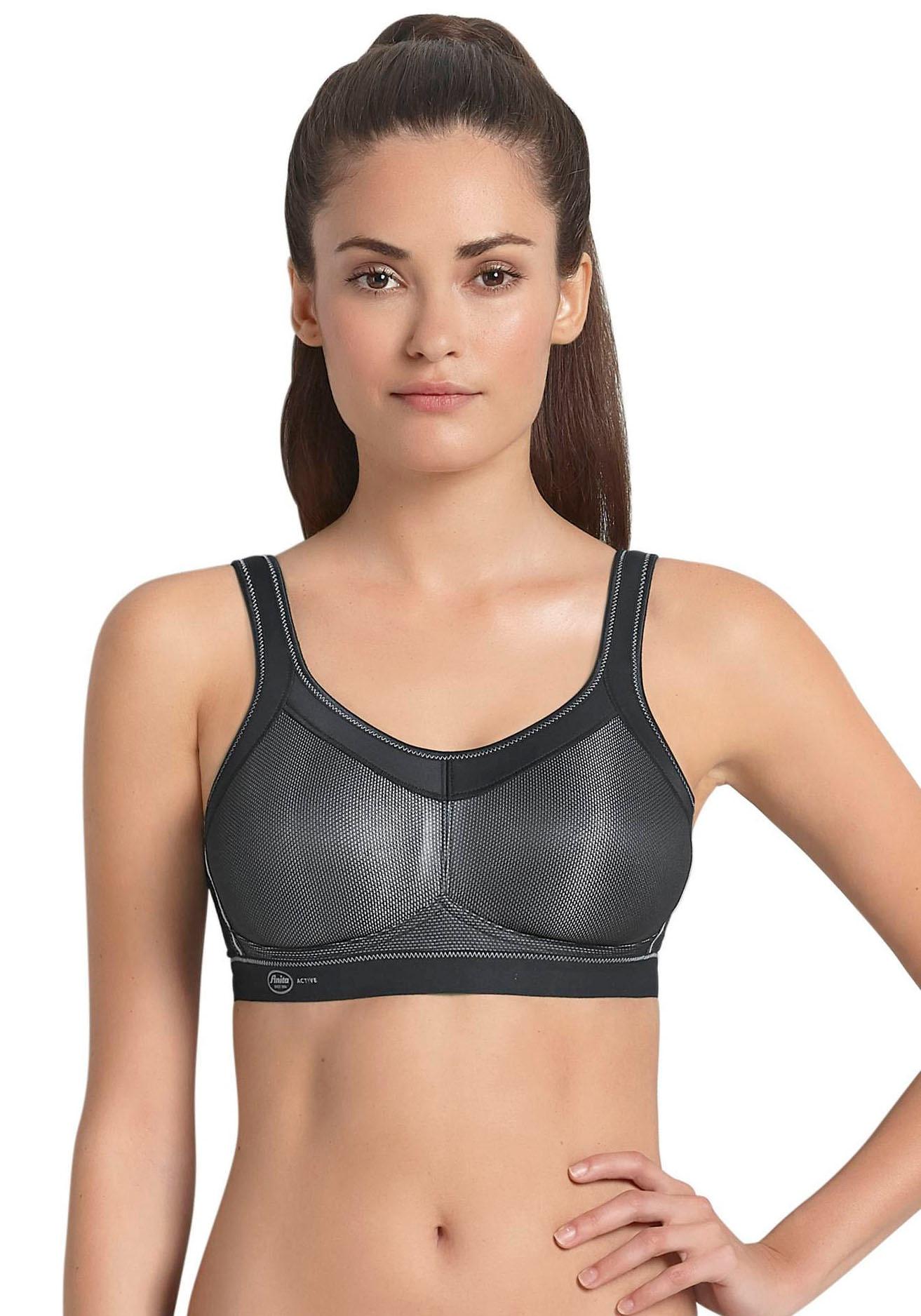 Sport-Bh Anita Active "Momentum", Damen, Gr. 80, Cup C, Schwarz, Microtouch, Obermaterial: 70% Polyester, 15% Elasthan, 15% Polyamid, Glanzfaden, Clean, Unifarben, Regular Fit, Bhs Sport-Bh, Ohne BüGel, Elastisch, Nahtlos, Weich, Gepolsterte KomfortträGer