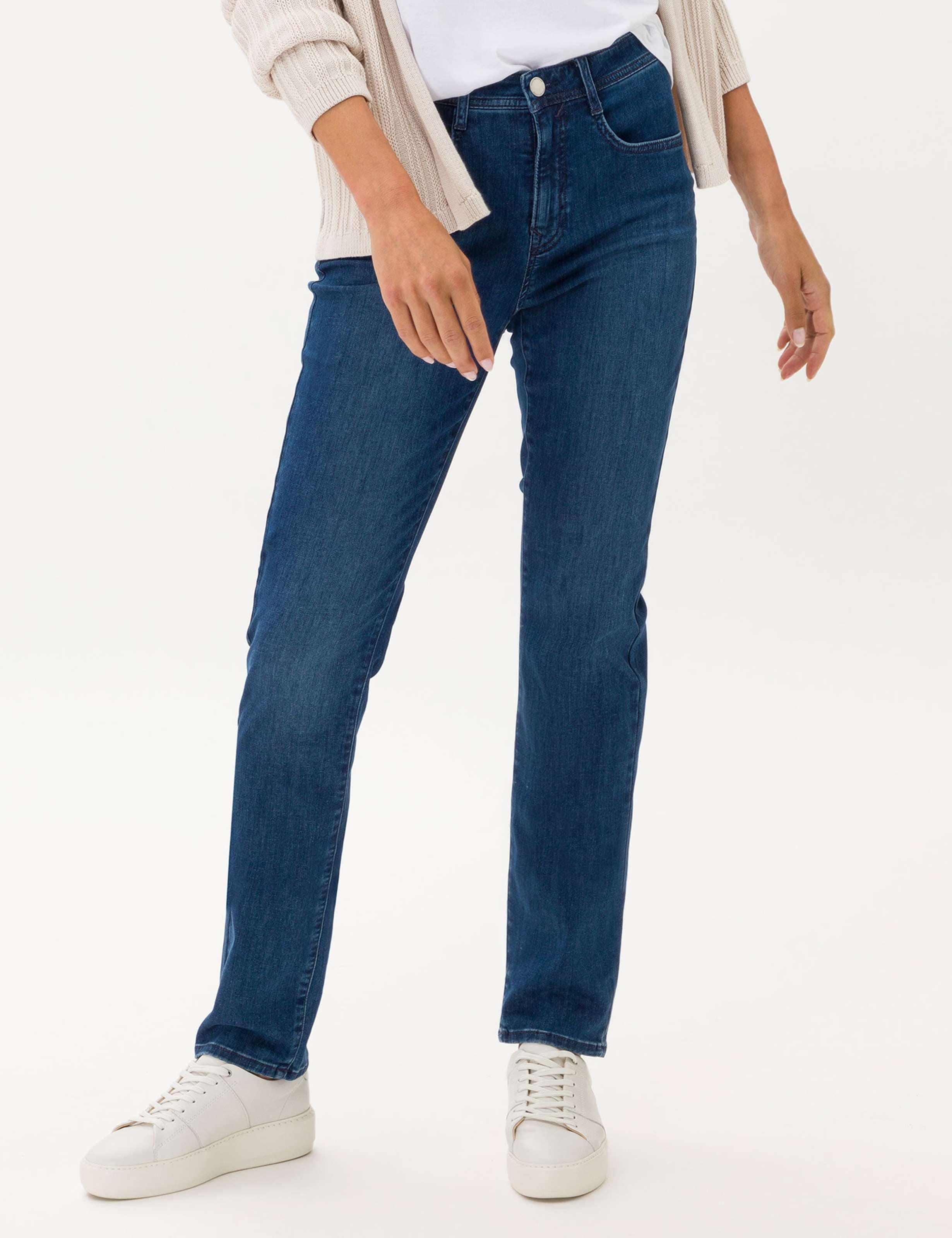 5-Pocket-Jeans Brax "Style Carola", Damen, Gr. 42K (21), KurzgrößEn, Blau, Denim/Jeans, 96% Baumwolle, 4% Elasthan, Jeans 5-Pocket-Jeans