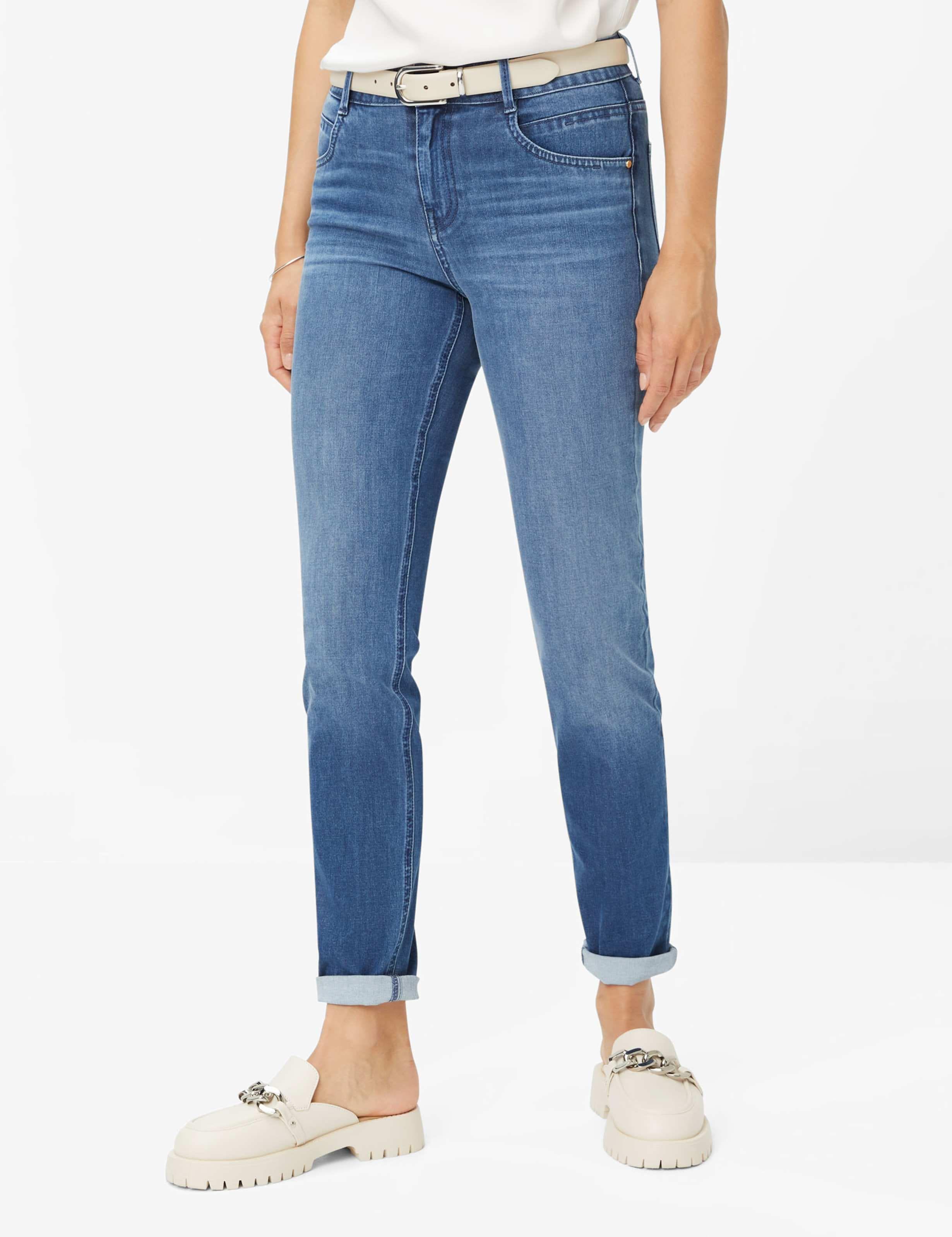5-Pocket-Jeans Brax "Style Shakira", Damen, Gr. 38L76, LanggrößEn, Grau (Stein), Denim/Jeans, 74% Baumwolle, 12% Elastomultiester, 10% Polyester, 4% Elasthan, Slim Fit, Jeans 5-Pocket-Jeans