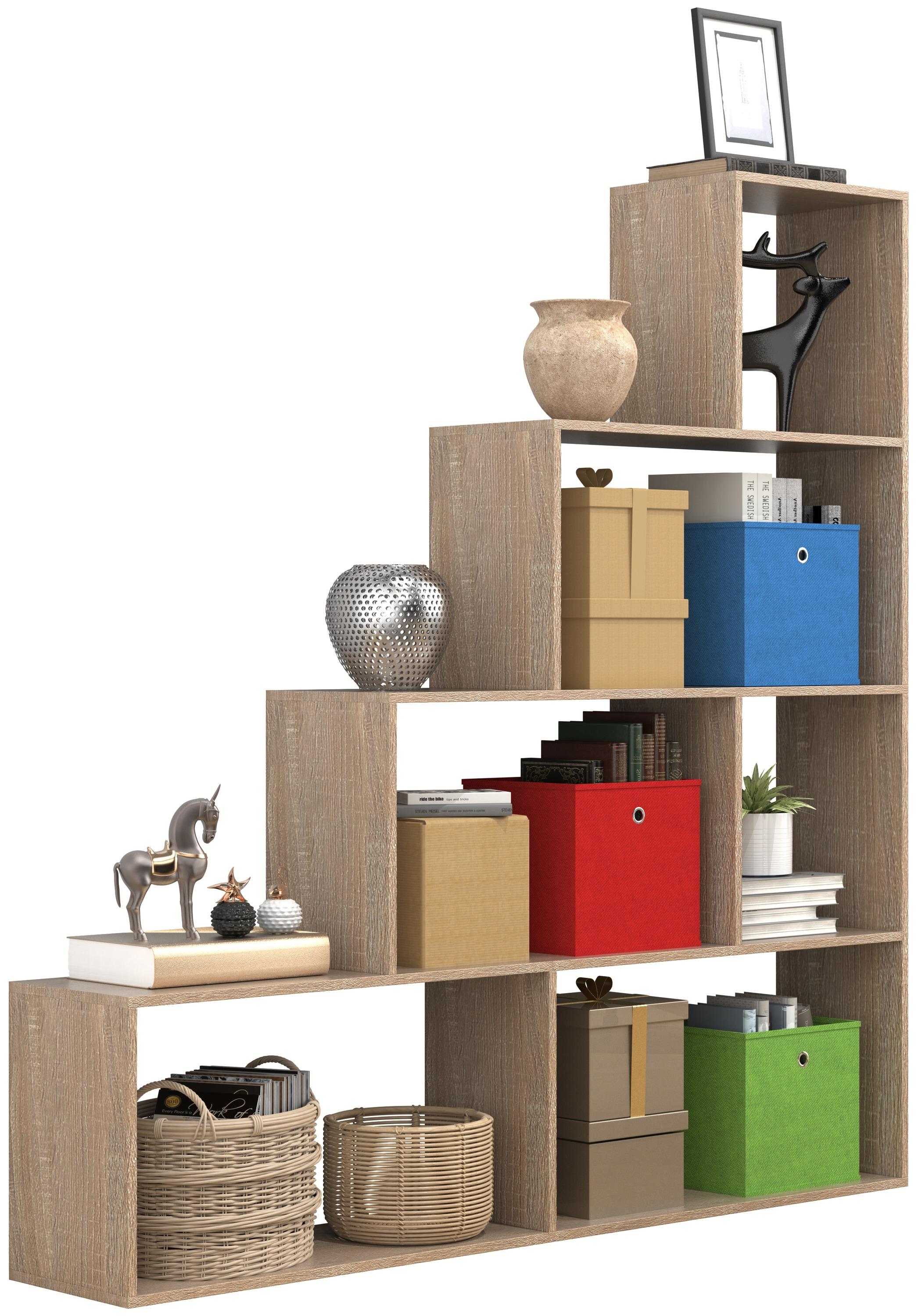 Standregal VCM "Holz Regal Raumteiler Standregal Bücher Dubila L", braun (sonoma, eiche), B:155cm T:29cm, Regale, Standregal