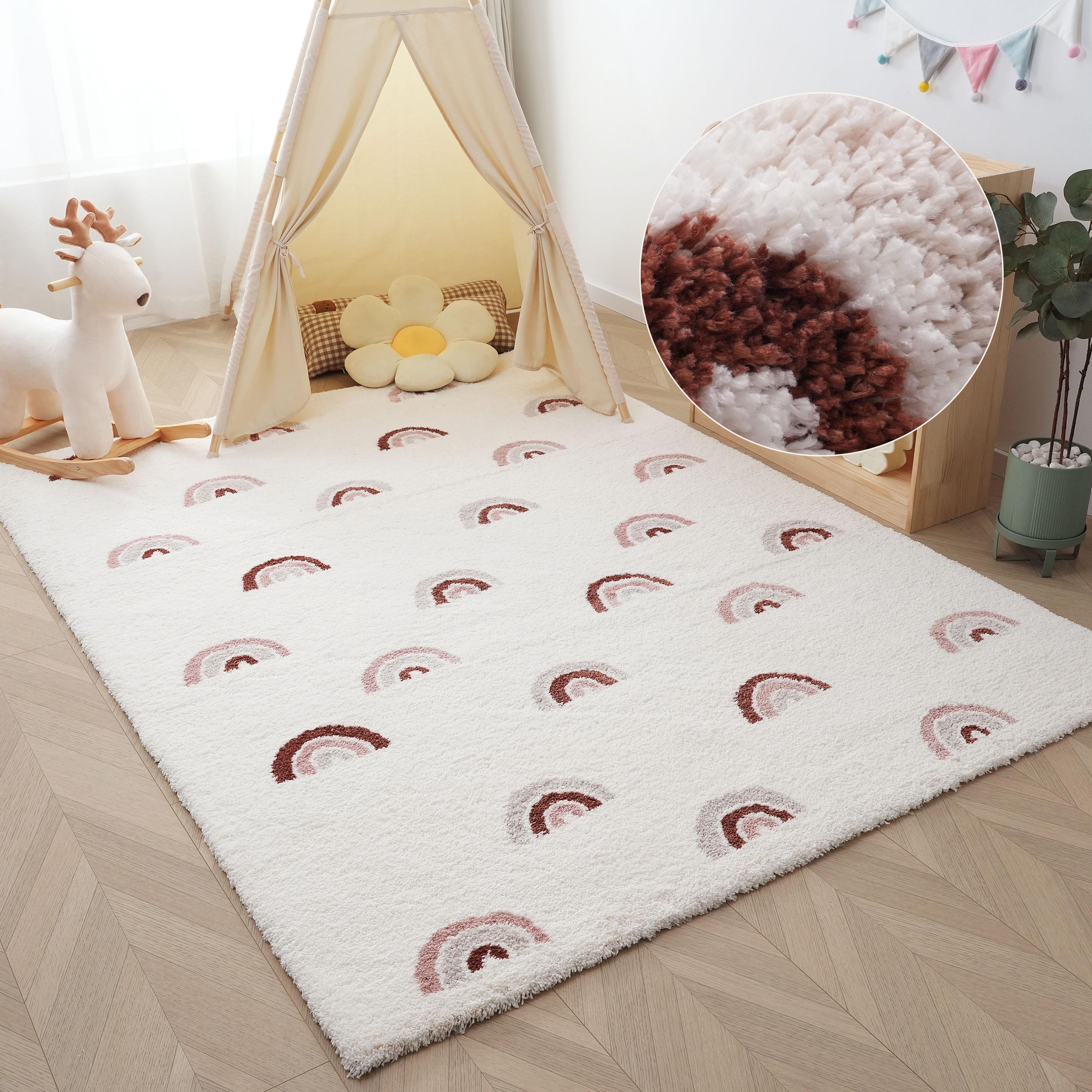 Kinderteppich OTTO HOME "Regenbogen" Gr. 7, rosa, B:240cm H:20mm L:320cm, Kunstfaser, Teppiche, Kinderteppich, weich, Pastell-Farben, modernes Design, Kinderzimmer