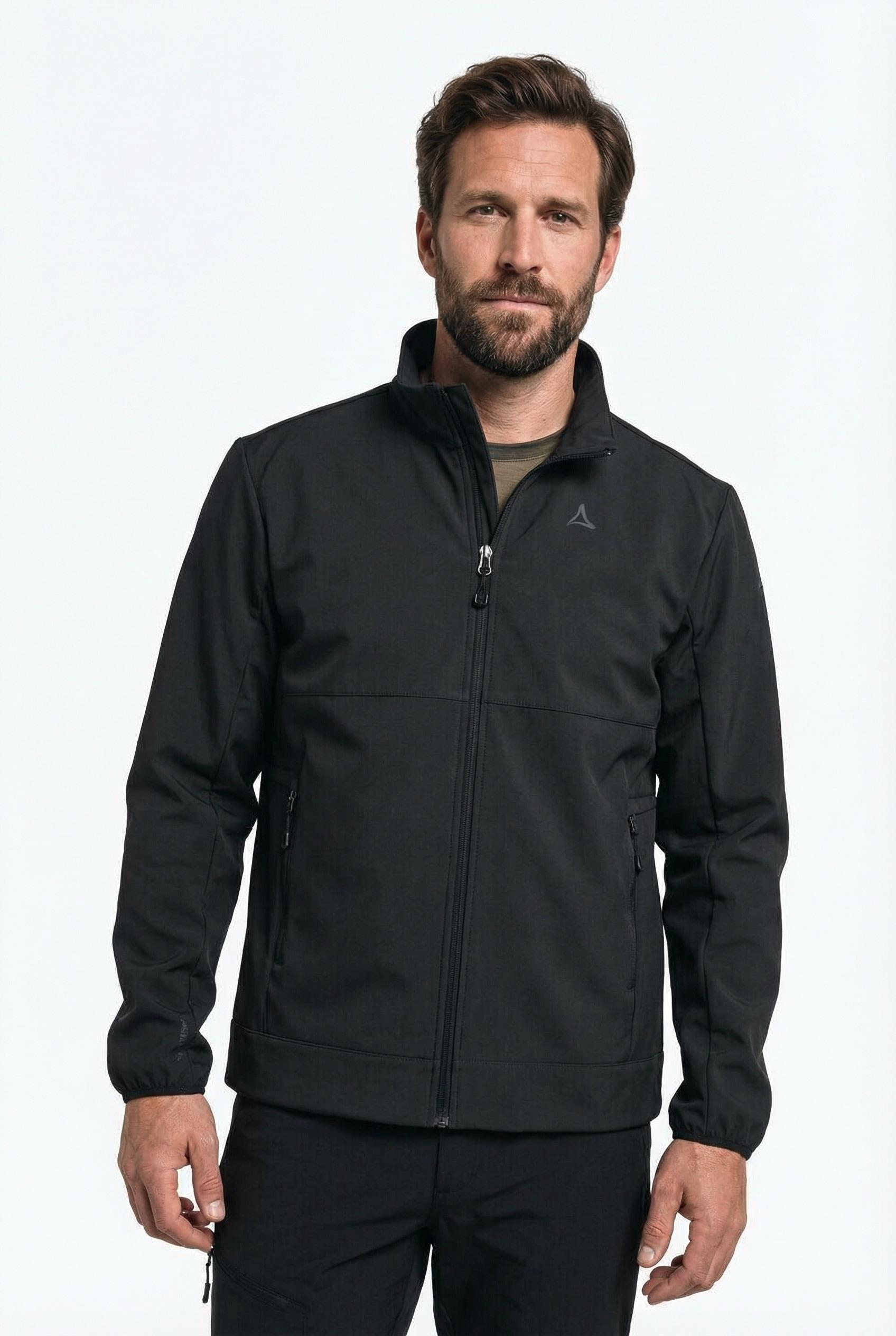 Softshelljacke SCHÖFFEL "Softshell Jk Style Mirusha MNS", Herren, Gr. 56, schwarz, Obermaterial: 100% Polyester, Jacken Softshelljacke