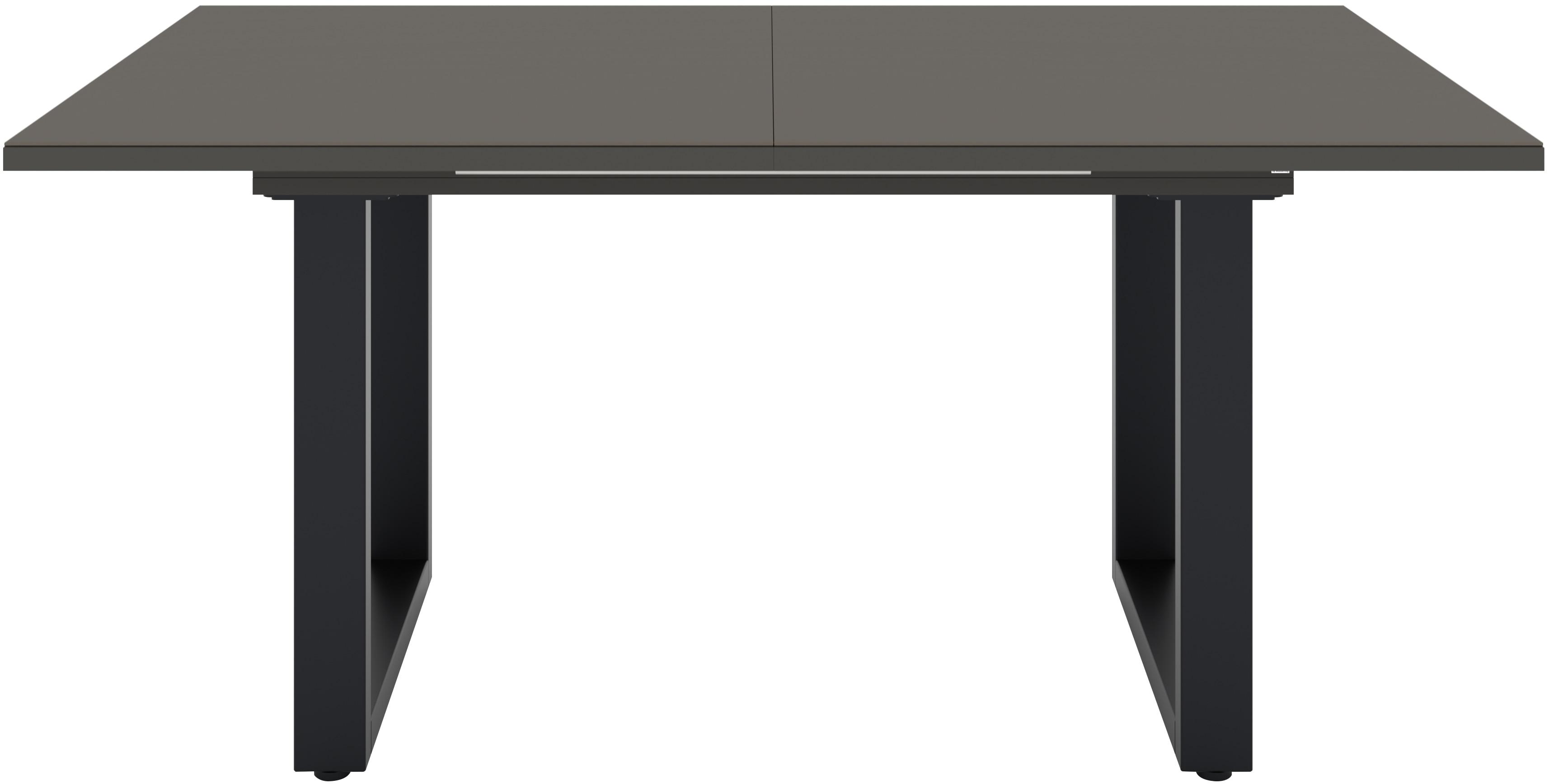 Esstisch "Reno", schwarz feinstruktur, glas anthrazit glanz, schwarz feinstruktur, glas anthrazit glanz, B:160cm H:75cm T:90cm, SET ONE BY MUSTERRING, Tische, Esstisch, Mit Vierkantfuß, wählbaren Gestellen und Plattenfarben