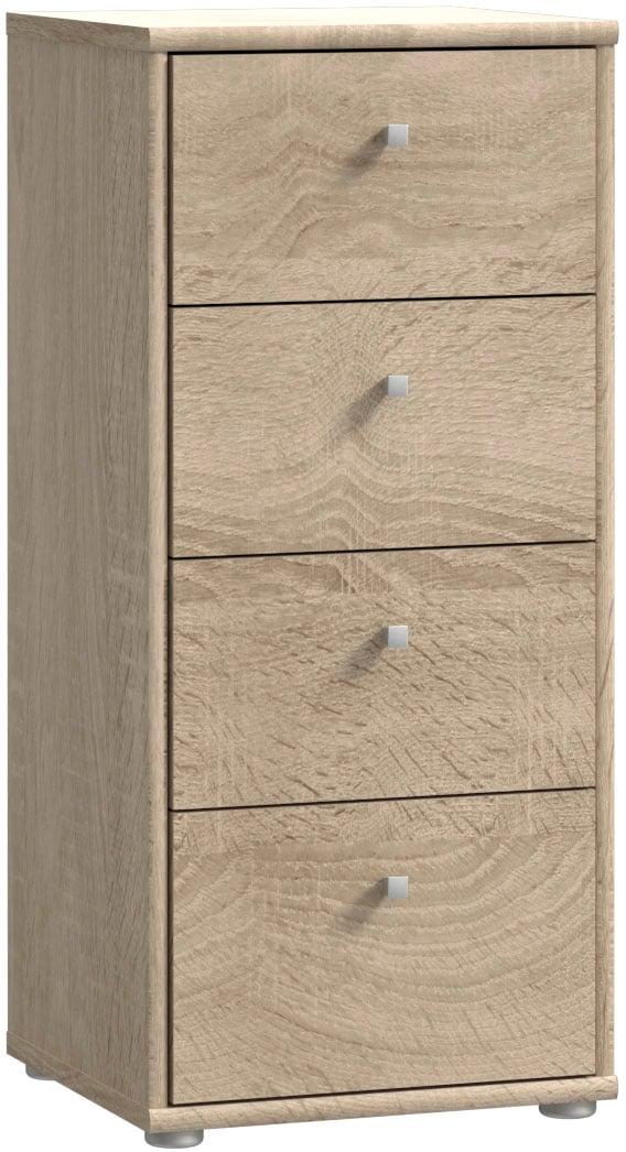 Kommode FORTE "Tempra, Kommode, 4 Schubkästen, Höhe 85,5 cm", braun (sonoma eiche), B:38,6cm H:85,5cm T:34,8cm, Dekorfolie, FSC-zertifizierter Holzwerkstoff, Sideboards, Kommode, Breite 38,6 cm