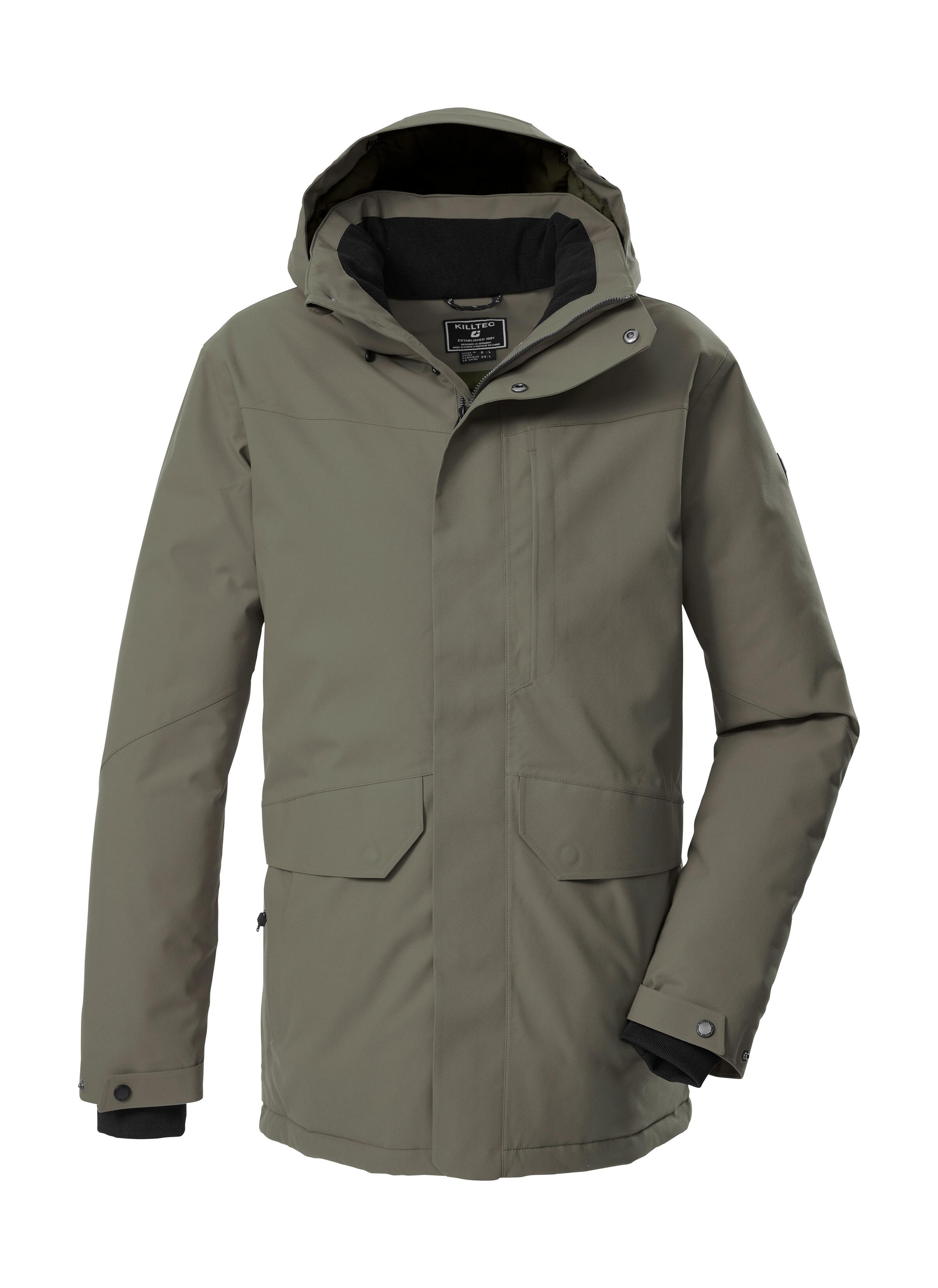 Parka KILLTEC "KOW 85 MN PRK", Herren, Gr. M, grün (olivgrün), Obermaterial: 100% Polyester;Futter: 100% Polyester;Füllung: 100% Polyester, Jacken Parka, Wasserdicht, atmungsaktiv, abnehmbare Kapuze, recyceltes Material