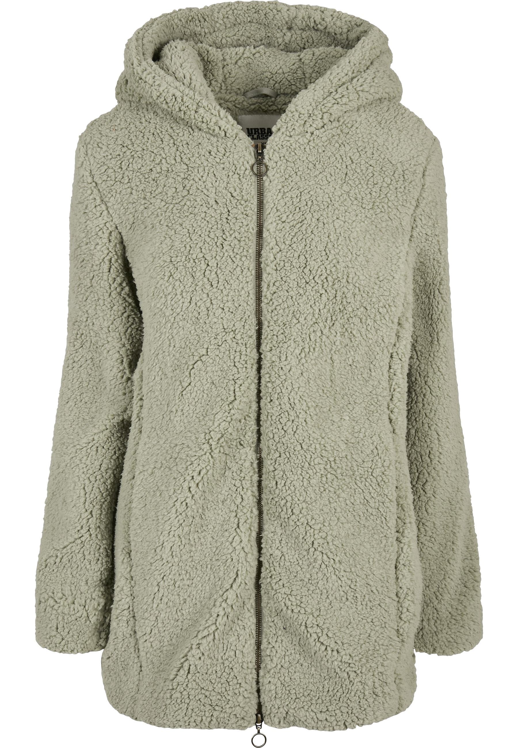 Langmantel Urban Classics "Urban Classics Damen Ladies Sherpa Jacket", Damen, Gr. Xs, Softsalvia, 100% Polyester, MäNtel