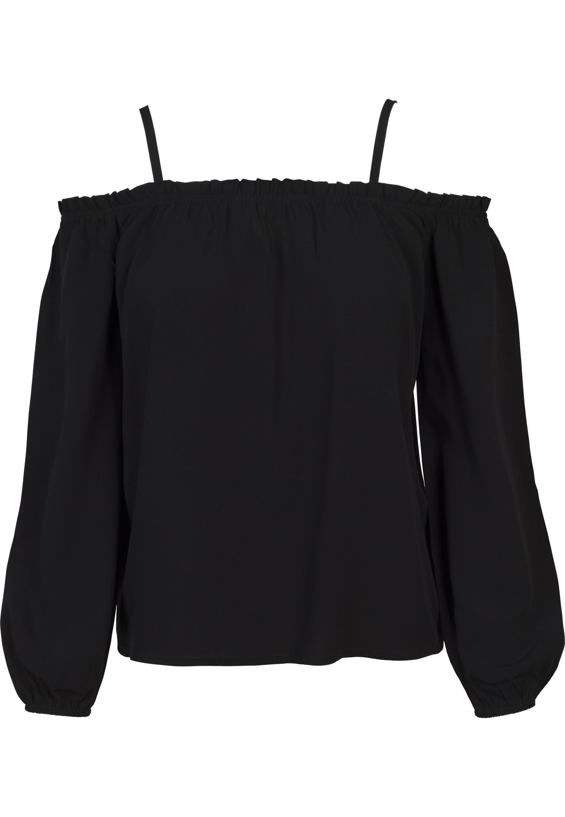 Langarmshirt Urban Classics "Urban Classics Damen Ladies Cold Shoulder Longsleeve", MäDchen, Gr. Xs, Schwarz, 100% Viskose, Unifarben, Loose Fit, Ohne Ausschnitt, Shirts Langarmshirt