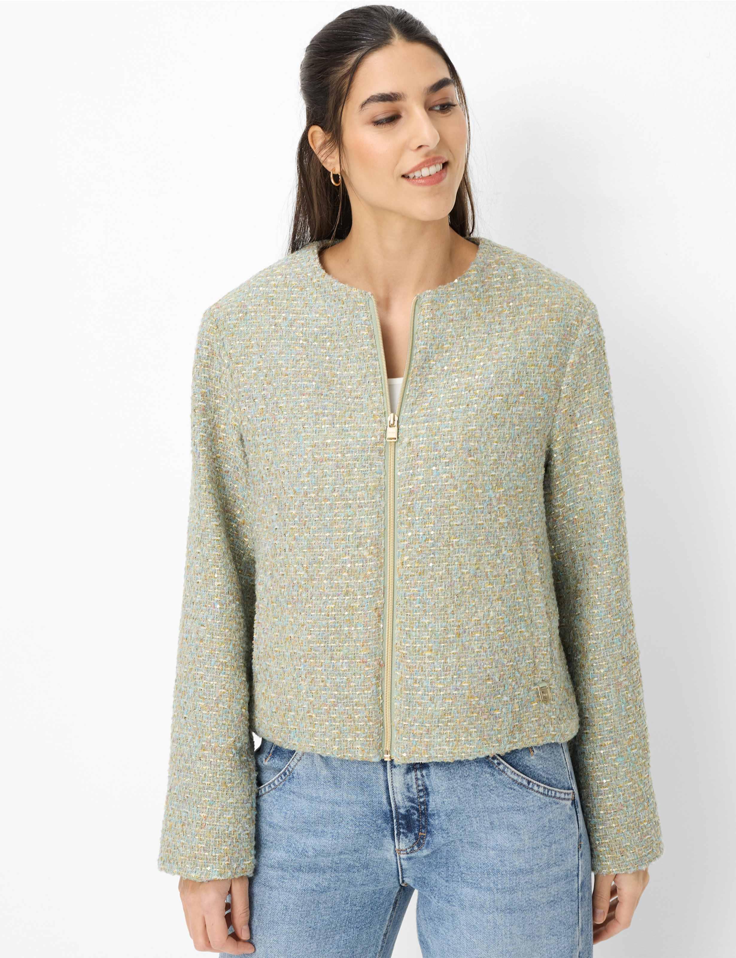 Steppjacke Brax "Style Lyon", Damen, Gr. 38, Dunkelblau, Web, 90% Polyester, 10% Baumwolle, Rundhals, Jacken Steppjacke