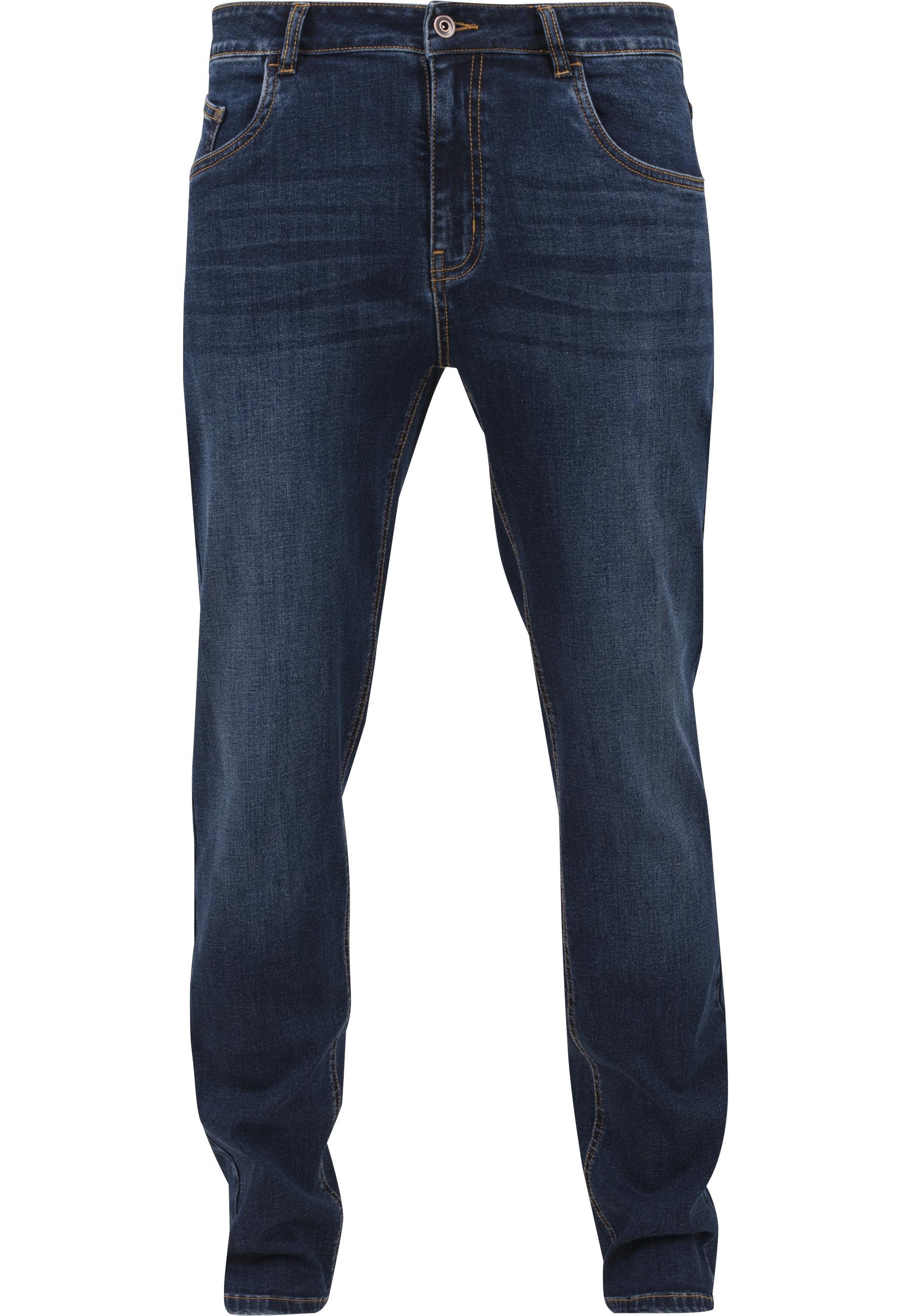 Bequeme Jeans Urban Classics "Urban Classics Herren Stretch Denim Pants", Herren, Gr. 32, NormalgrößEn, Blau (Dunkelblau), 98% Baumwolle, 2% Elasthan, Unifarben, Normal, Jeans