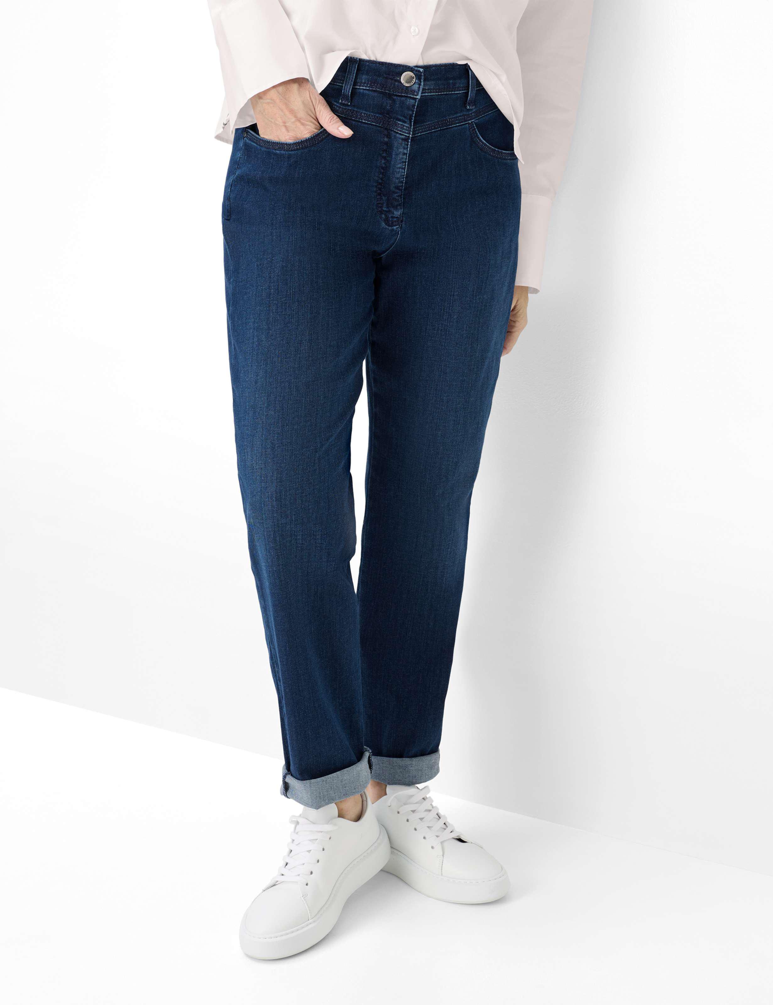 Raphaela by Brax Damen Five-Pocket-Hose Style CAREN NEW STONED SLIGHTLY USED, denim blau, Gr. 42