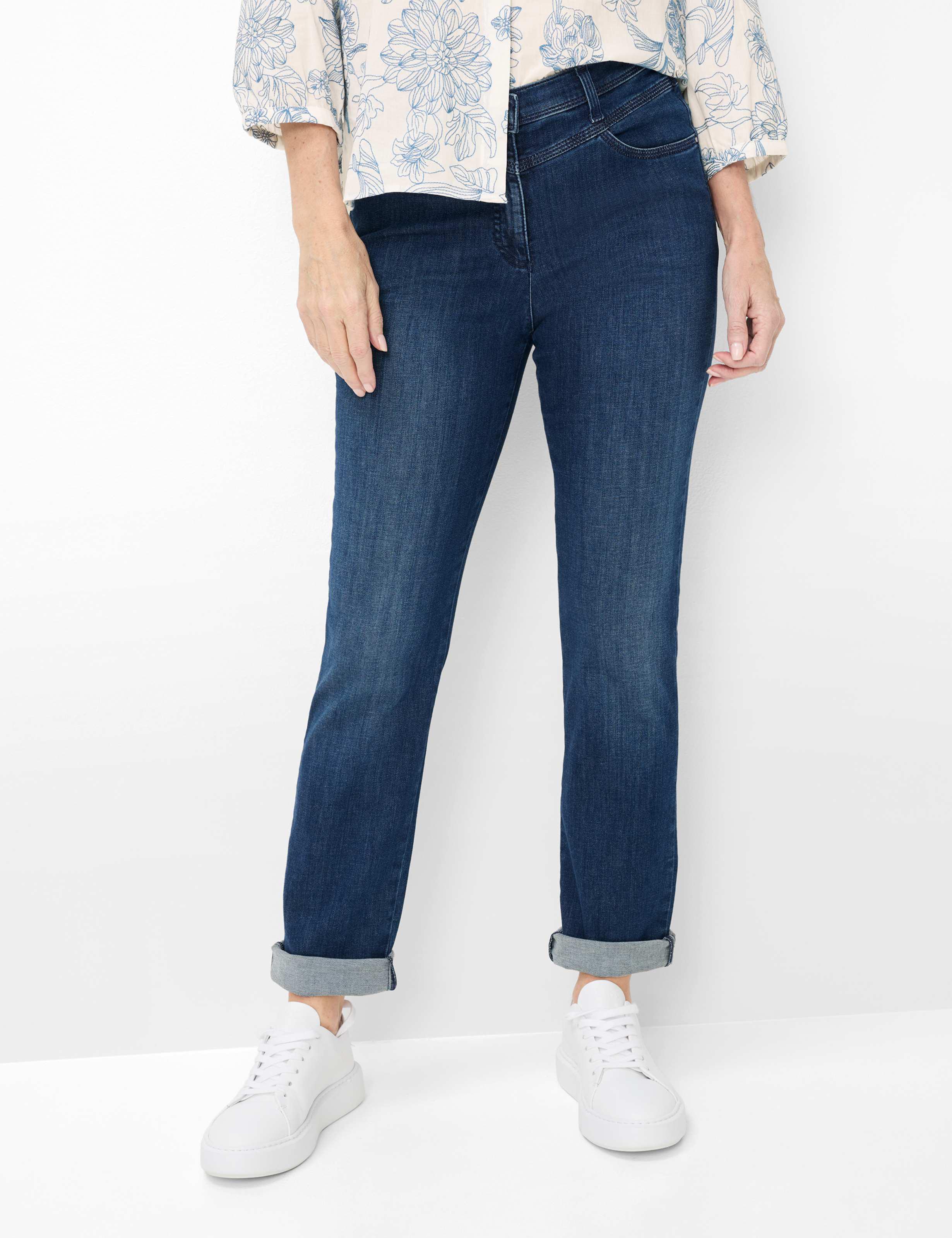 Raphaela by Brax Damen Five-Pocket-Hose Style LAURA NEW STONED SLIGHTLY USED, denim blau, Gr. 44