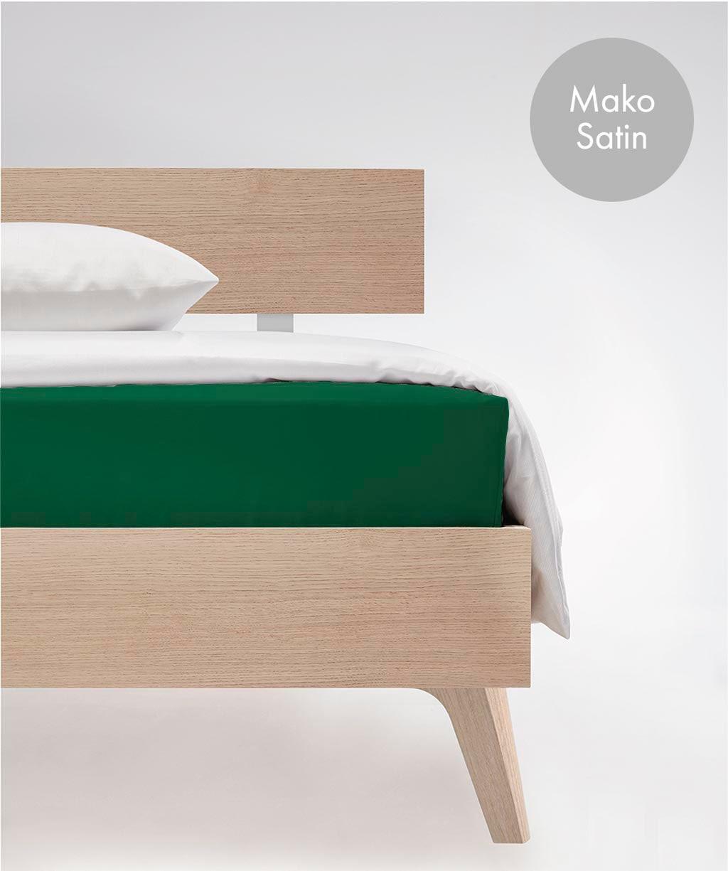 Spannbettlaken FLEURESSE "Colours in Gr. 90x200, 140x200 oder 180x200 cm", grün (jagdgrün), B:90cm L:200cm, Mako-Satin, Obermaterial: 100% Baumwolle, Bettlaken, Spannbettlaken, Mako Satin, für Matratzen bis 23 cm Höhe, Bettlaken, Spannbetttuch