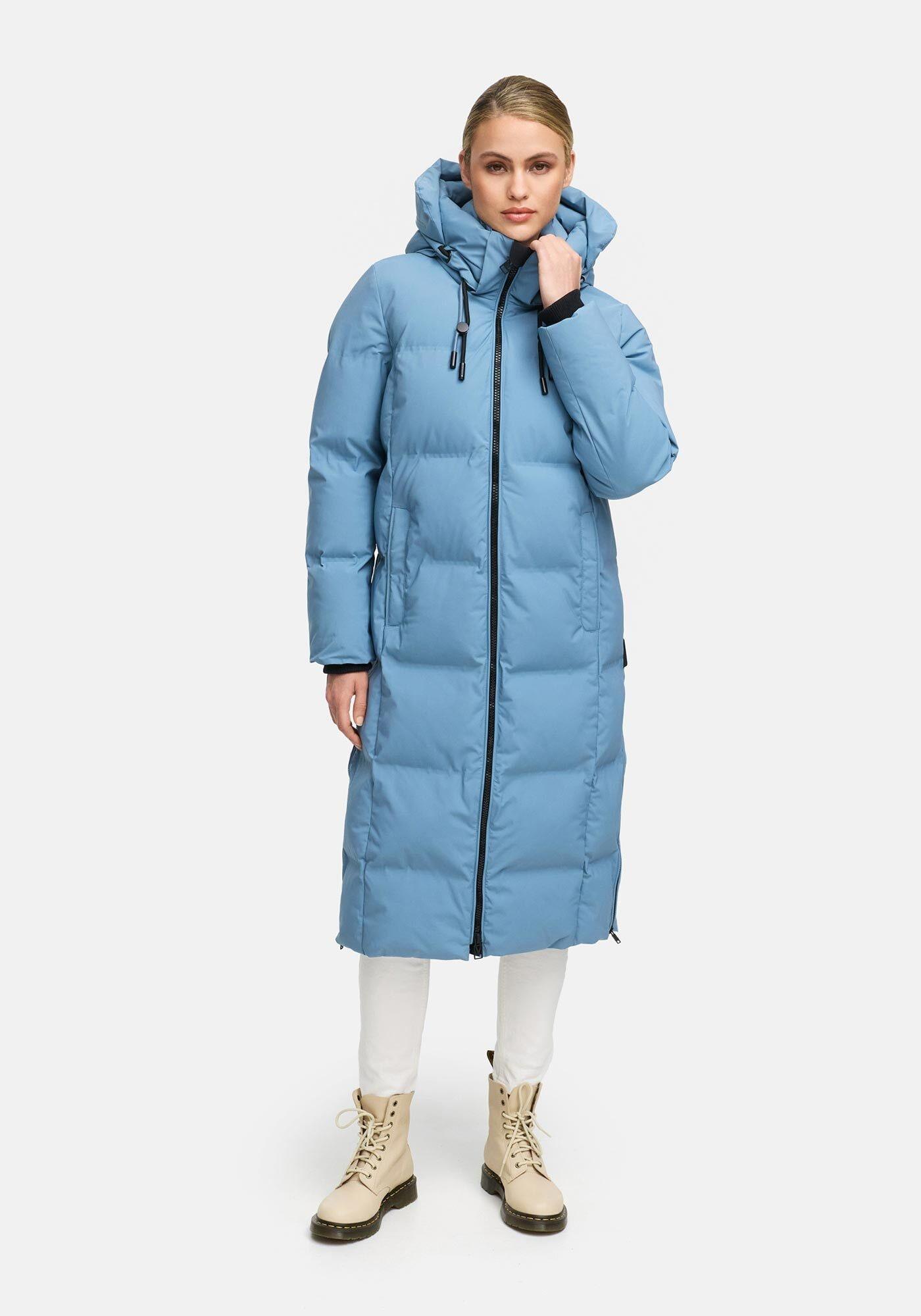 Winterjacke Marikoo "Tikoraa", Damen, Gr. L, Powder Blau, Obermaterial: 100% Polyester. Futter: 100% Polyester. Wattierung: 100% Polyester. ÄRmelfutter: 100% Polyester, Jacken Winterjacke, Mit Extra Langem Schnitt Und Hohem Kragen