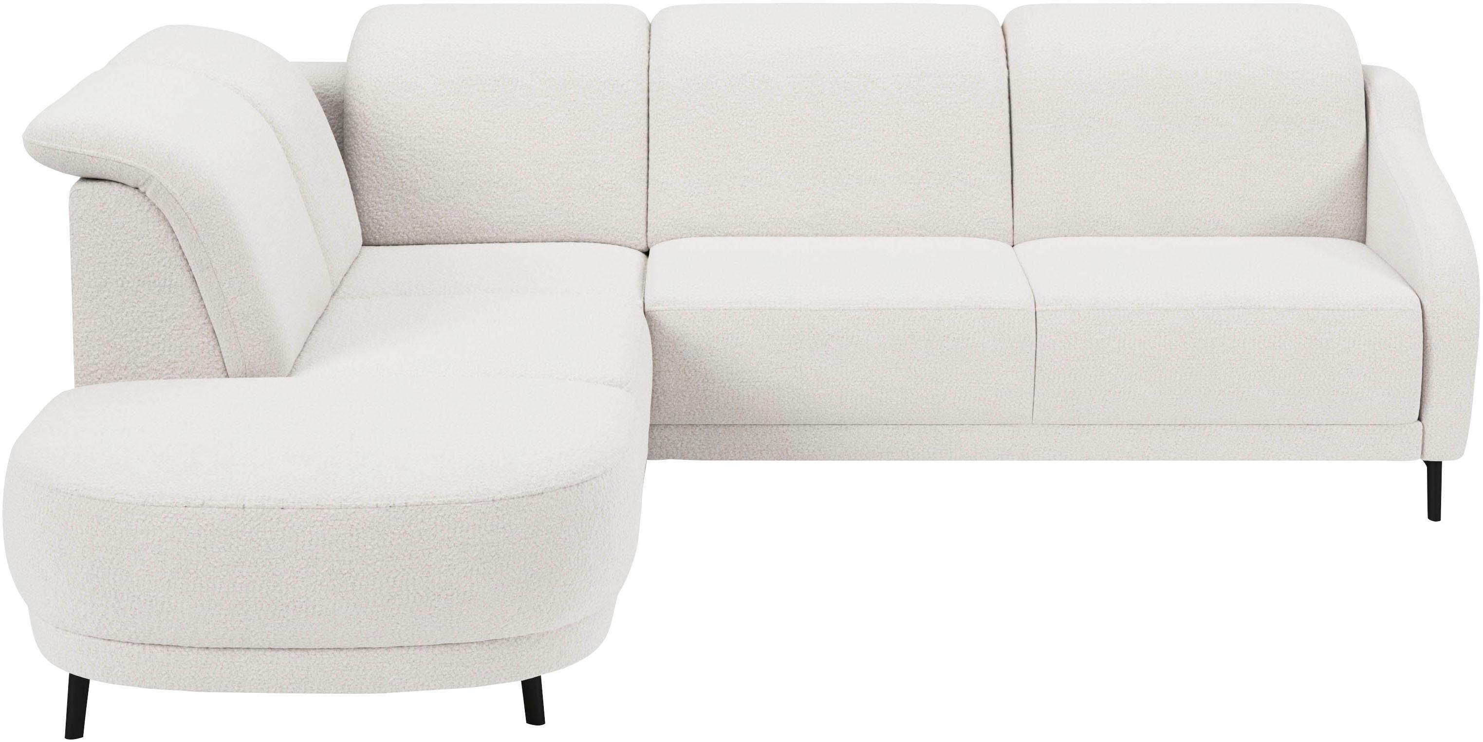 Ecksofa SIT & MORE "Blues L-Form", weiß, B:258cm H:93cm T:249cm, 100% Polyester, Sofas, Ecksofa, wahlweise mit Klapptisch und USB