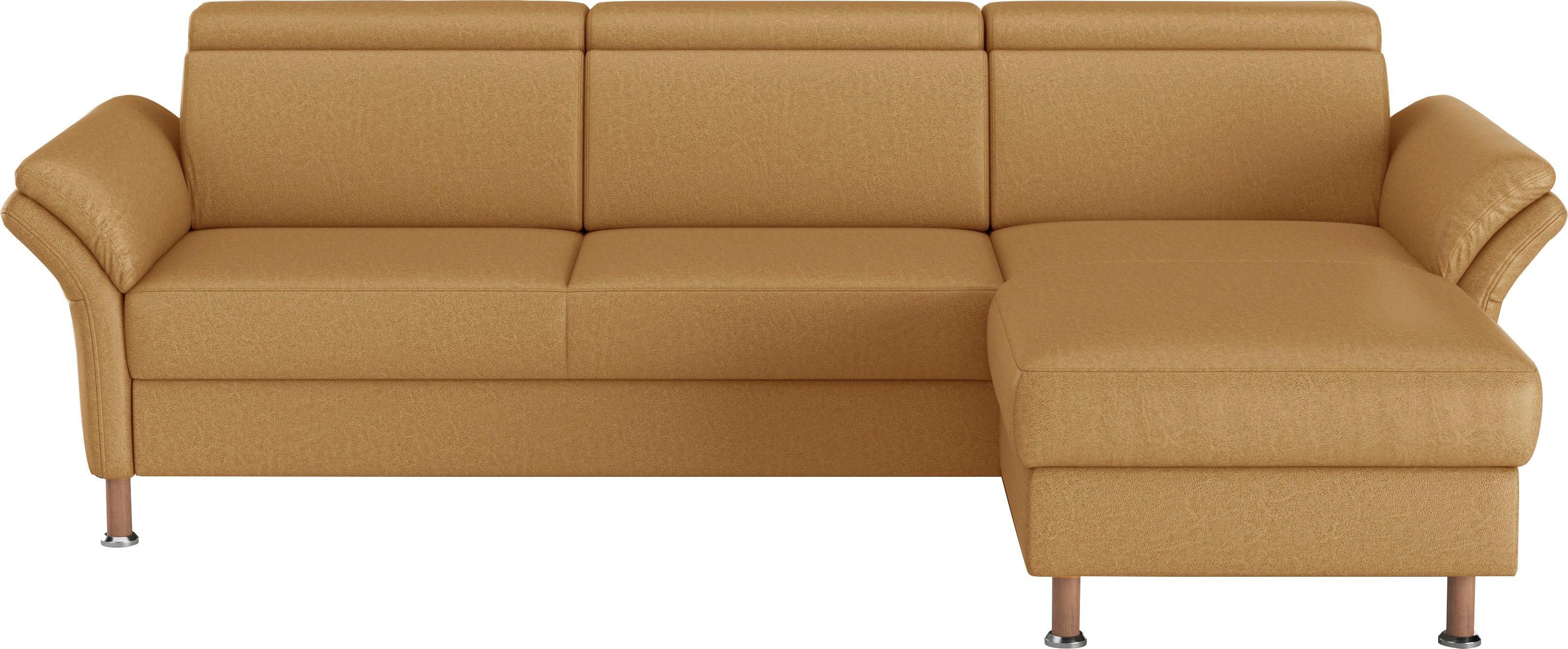Ecksofa HOME AFFAIRE "Calypso L-Form", gelb (dijon), B:260cm H:85cm T:172cm, 100% Polyester, Sofas, Ecksofa, mit motorischen Funktionen im Sofa und Recamiere