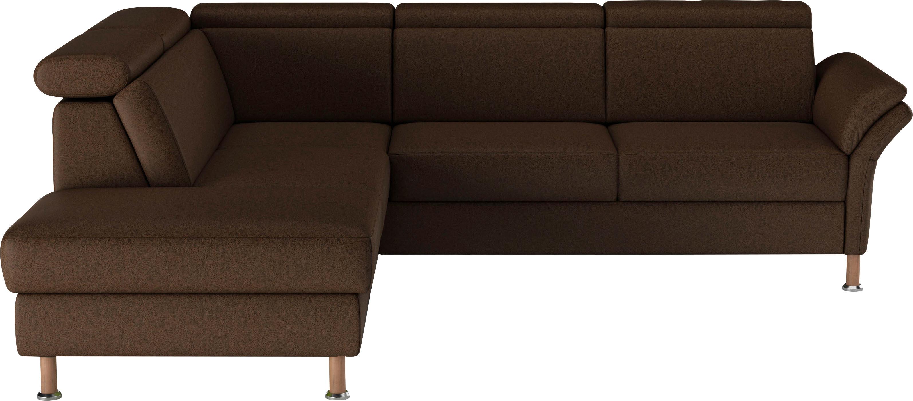 Ecksofa HOME AFFAIRE "Calypso L-Form", braun (dunkelbraun), B:259cm H:85cm T:227cm, 100% Polyester, Sofas, Ecksofa, mit Relaxfunktion motorisch im Sofa 2,5- Sitzer