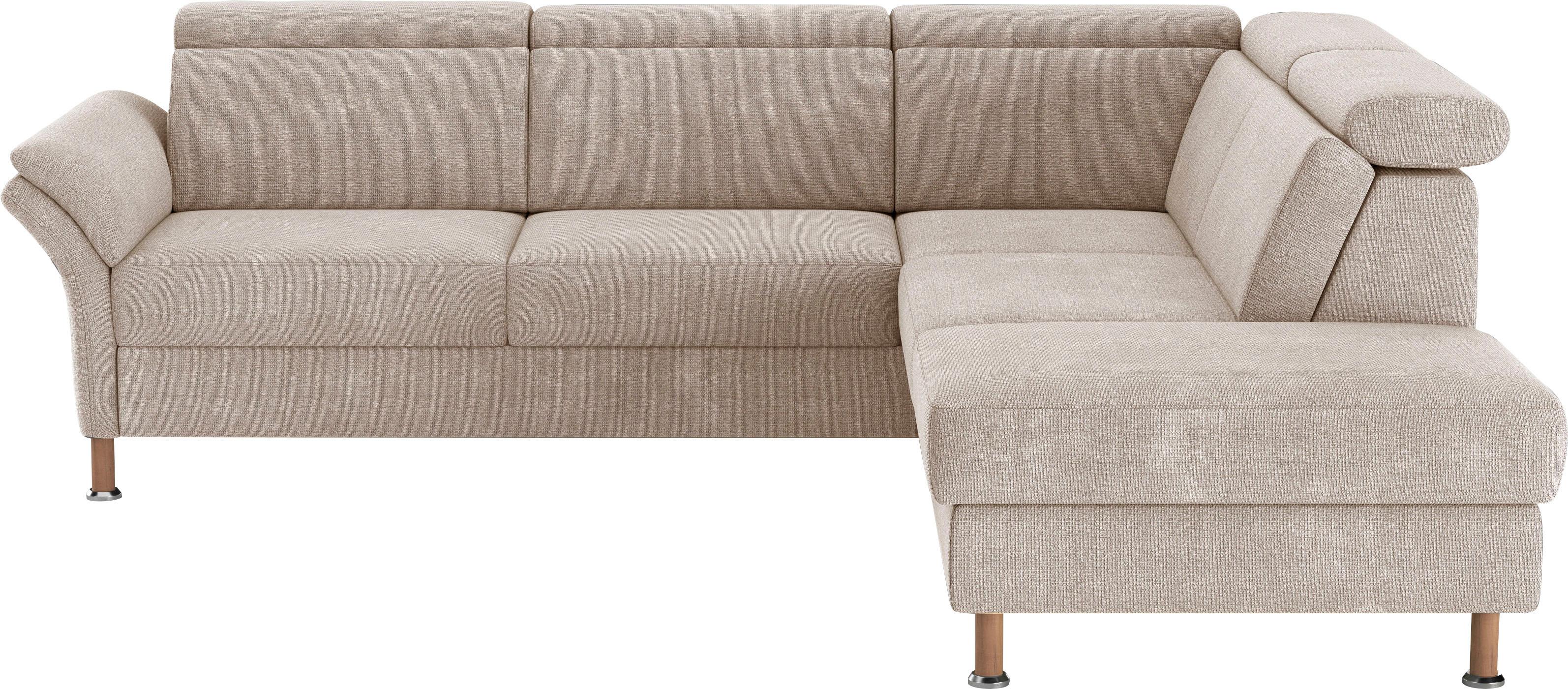 Ecksofa HOME AFFAIRE "Calypso L-Form", beige (nature), B:259cm H:85cm T:227cm, 100% Polyester, Sofas, Ecksofa, mit Relaxfunktion motorisch im Sofa 2,5- Sitzer