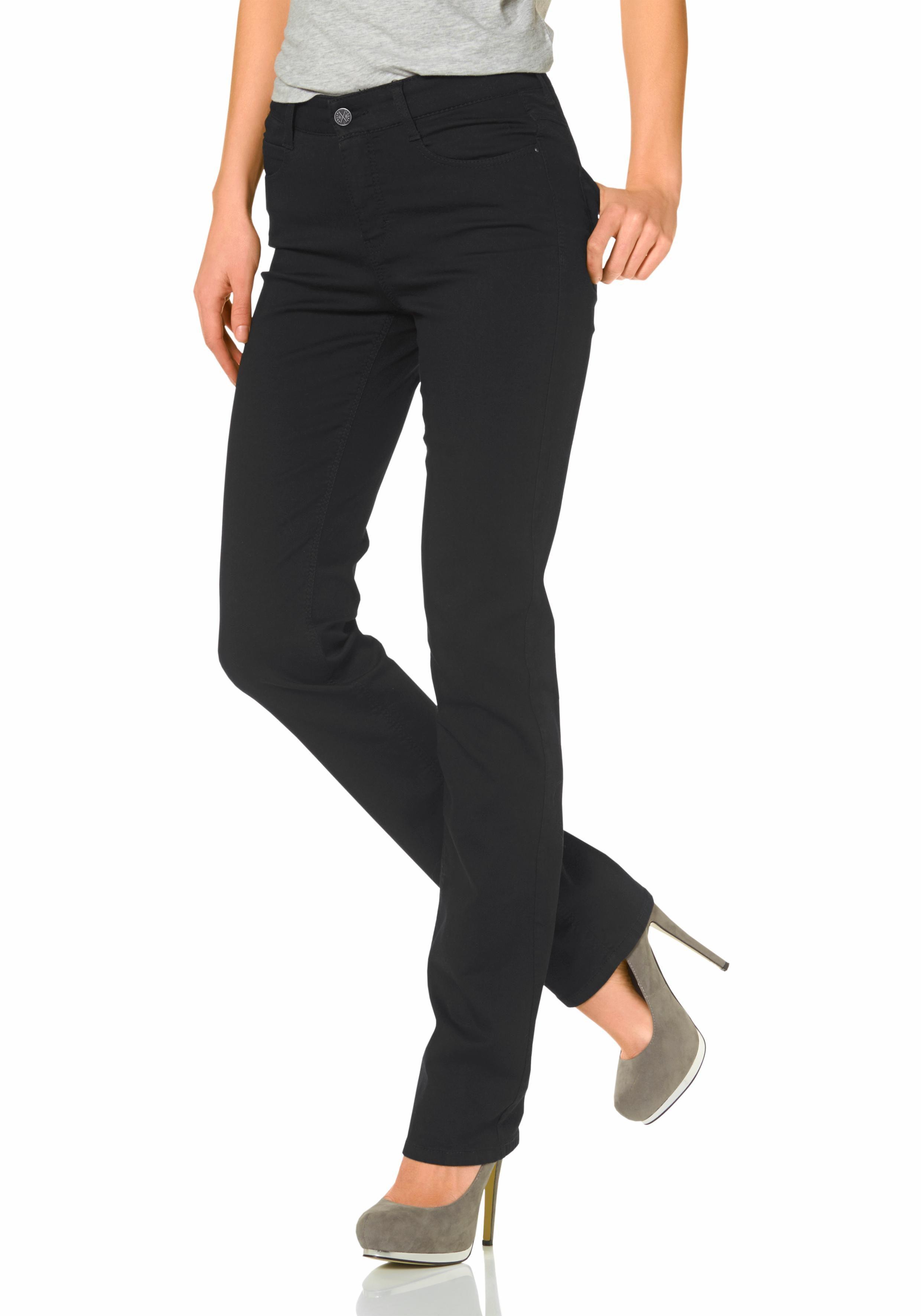 Stretch-Jeans Mac "Dream", Damen, Gr. 42, LäNge 30, Schwarz (Schwarz30), Denim/Jeans, Obermaterial: 48% Baumwolle, 48% Polyester, 4% Elasthan, Clean, Eng Normal, Jeans, Mit Stretch FüR Den Perfekten Sitz