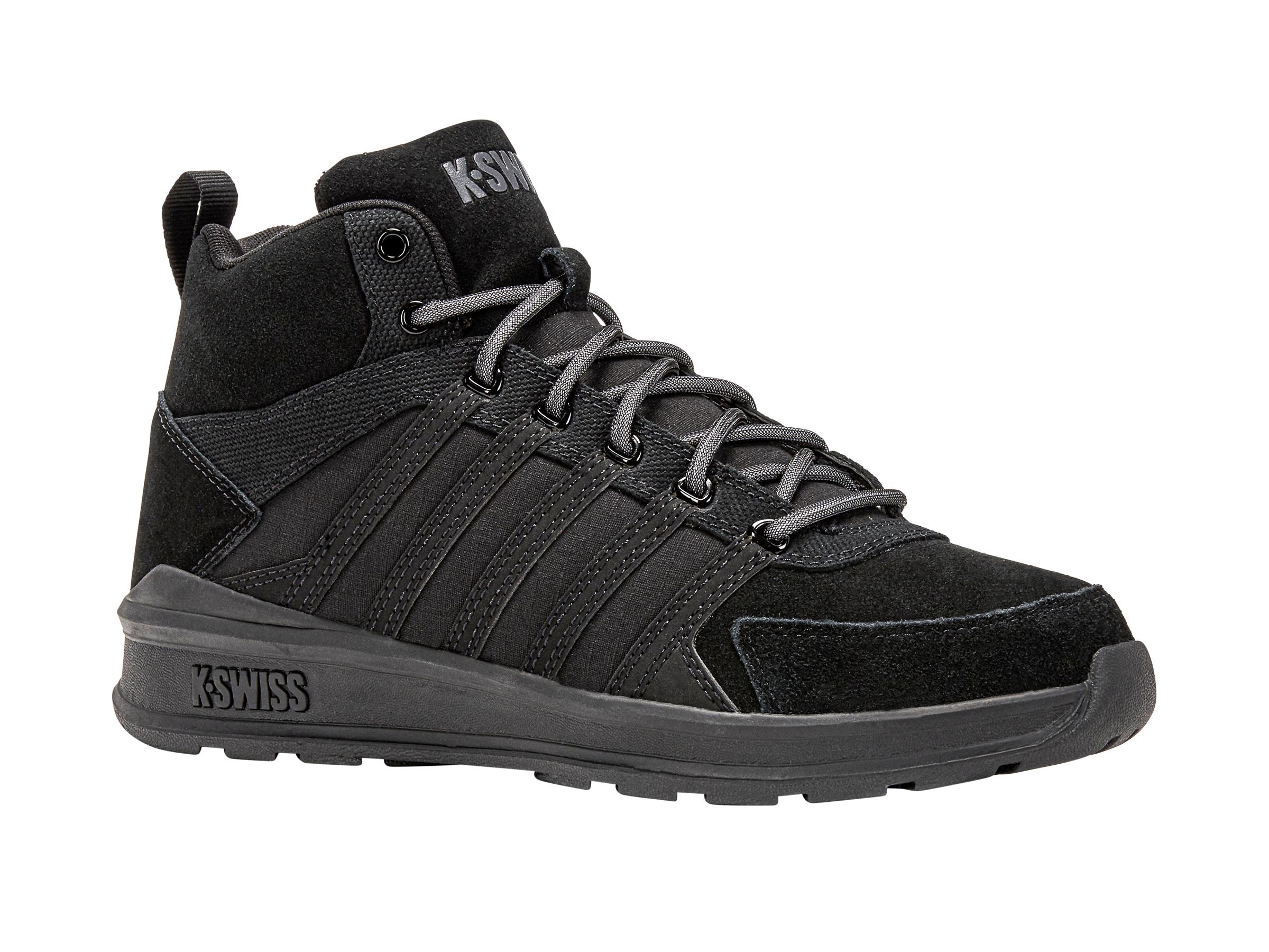 Sneakerboots K-SWISS "Vista Trainer Mid Wnt", Herren, Gr. 46, Schwarz, Schwarz, Schwarz, Leder, Schuhe Sneakerboots, Winterschuhe, SchnüRboots, Sneaker