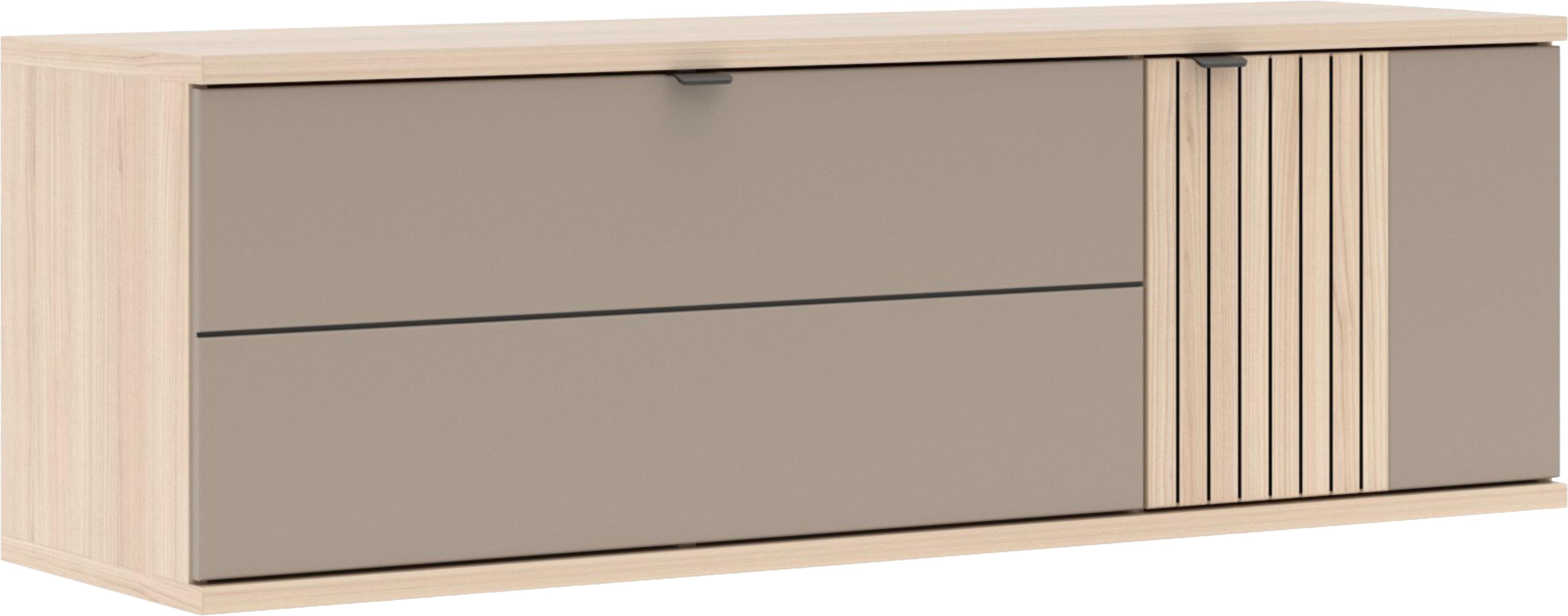 HäNgeschuhschrank Innostyle "Pisa HäNgeschuhschrank", Beige (Basalt, Riva Eiche), B:133Cm H:43Cm T:38Cm, Holzwerkstoff, Mdf, Metall, SchräNke, Soft Close, AB- Kante, 1 Klappe, 4 FäCher
