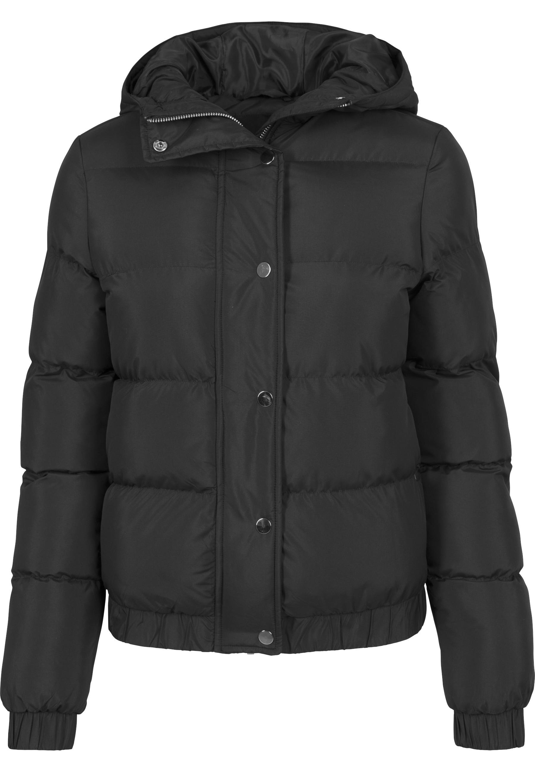Winterjacke Urban Classics "Urban Classics Damen Ladies Hooded Puffer Jacket", Damen, Gr. S, Schwarz, 100% Polyester, Unifarben, Normal, Ohne Ausschnitt, Jacken Winterjacke