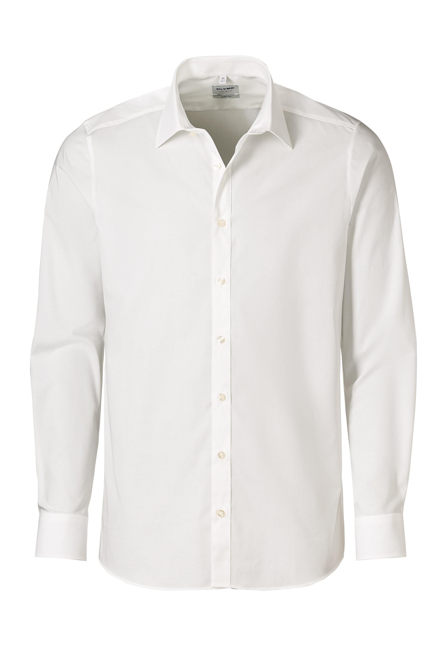 Businesshemd Olymp "Olymp Level Five, Body Fit, New York Kent", Herren, Gr. 45, Normaler Arm, Hellbeige, 97% Baumwolle, 3% Elastolefin, Hemden
