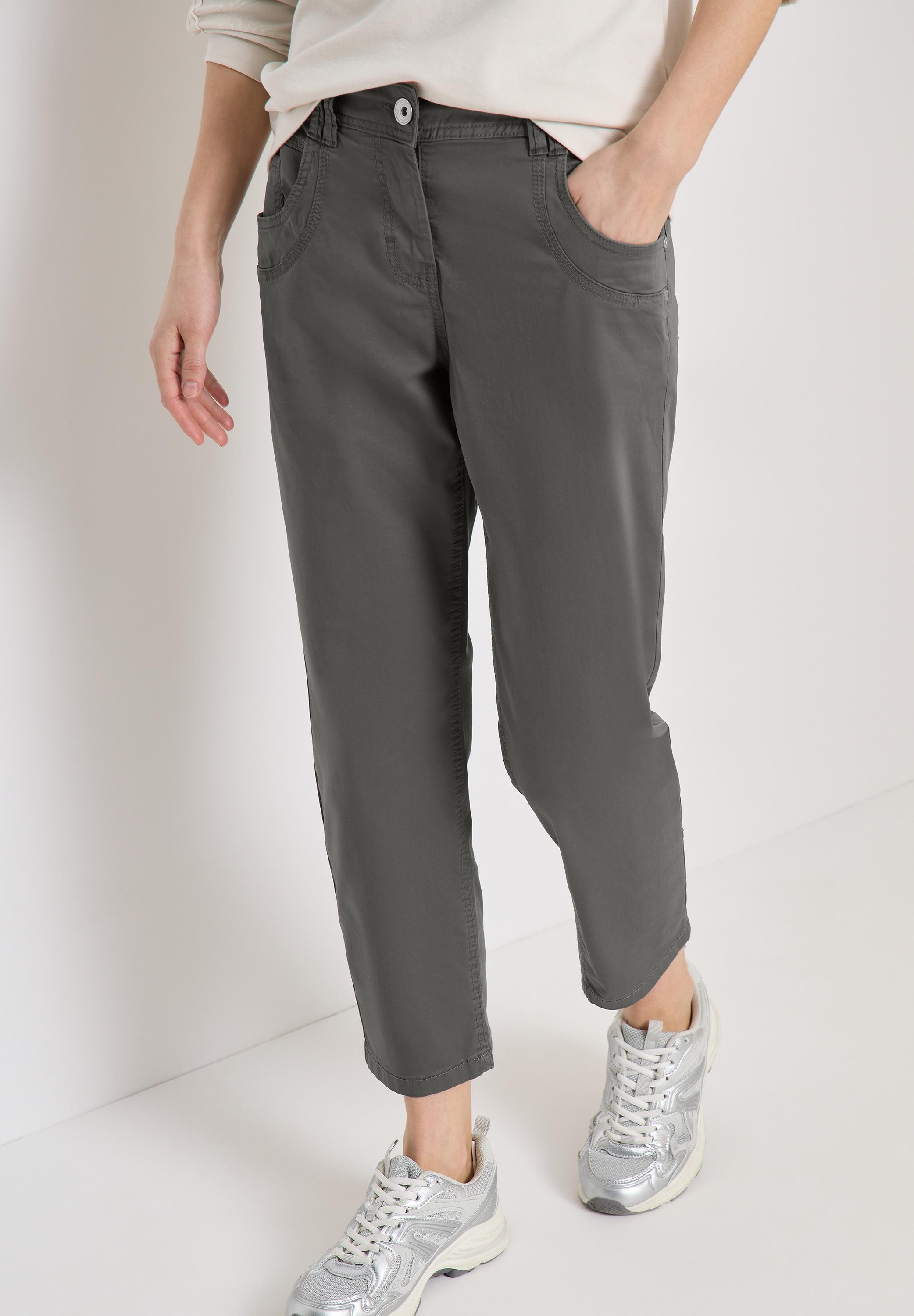 Culotte Cecil, Damen, Gr. 32, LäNge 26, Clear Khaki, Web, 96% Baumwolle, 4% Elasthan, Unifarben, Comfort Fit 7/8-LäNge, Hosen Culotte, Middle Waist