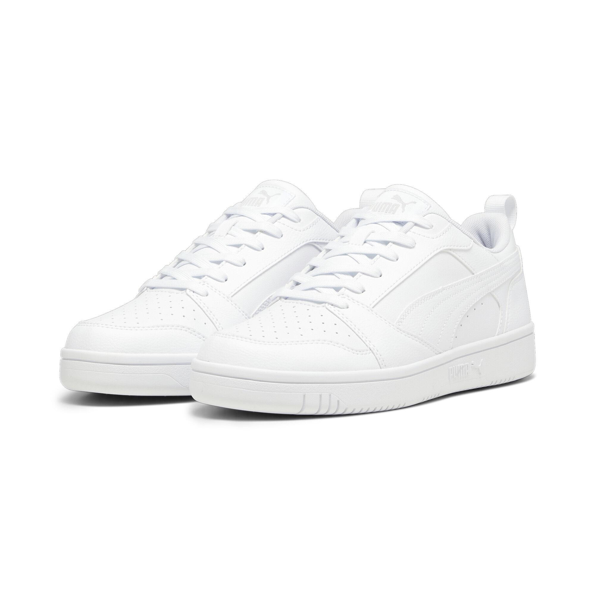 Sneaker Puma "Rebound V6 Low Sneakers Erwachsene", Damen, Gr. 44, Weiß (Weiß Cool Light Gray), Obermaterial: Textil, Synthetik. Futter: Textil. Innensohle: Textil. Laufsohle: Gummi, Schuhe Sneaker