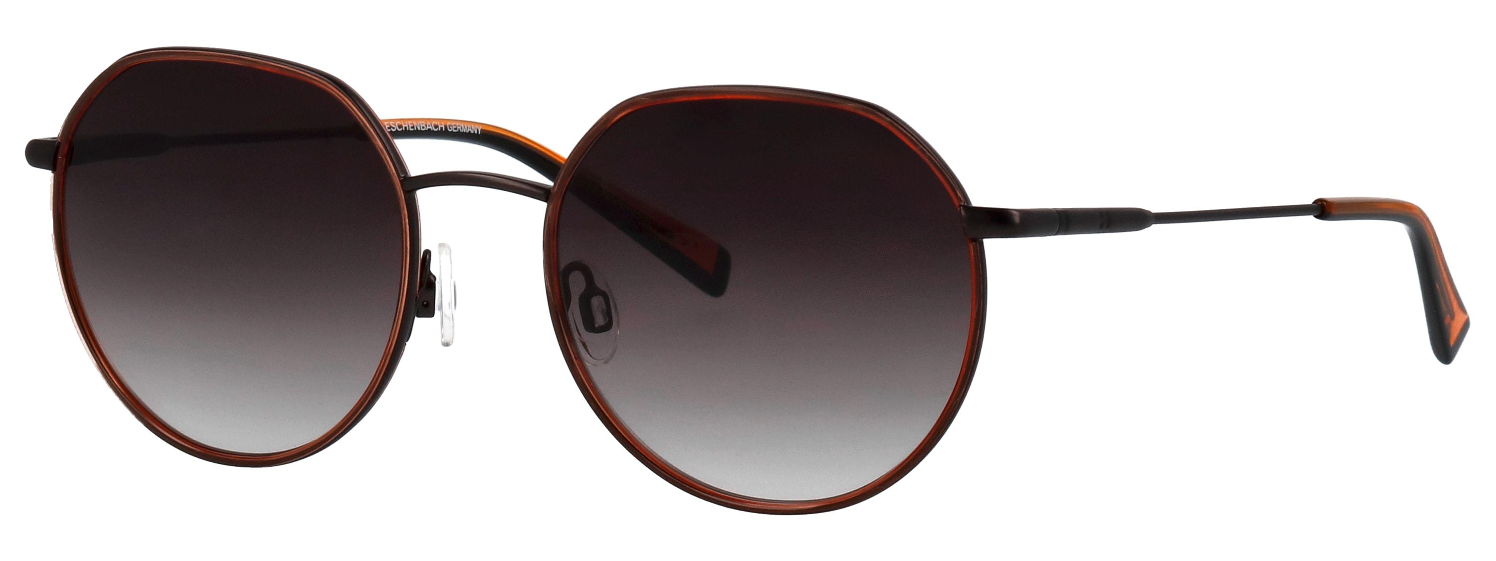 Sonnenbrille Humphrey´S Eyewear "Modell 585355", Damen, Schwarzgun Matt, Orange, Matt, Metallic, Sonnenbrillen Sonnenbrille, Form Panto, Logoschriftzug Auf BüGel, Kombifassung