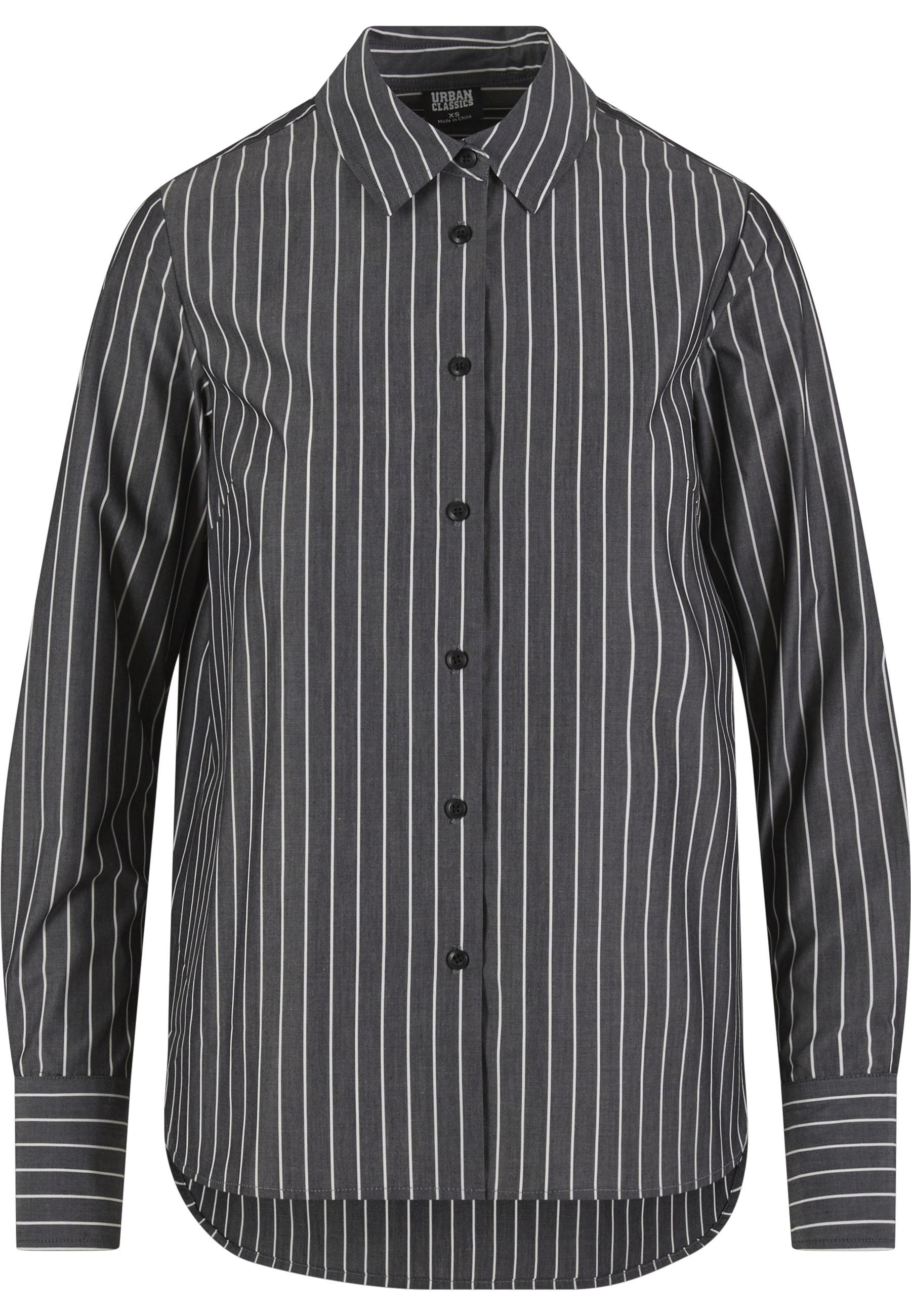 Klassische Bluse Urban Classics "Urban Classics Ladies Striped Blouse", Damen, Gr. Xs, Schwarz, Weiß, 100% Baumwolle, Blusen