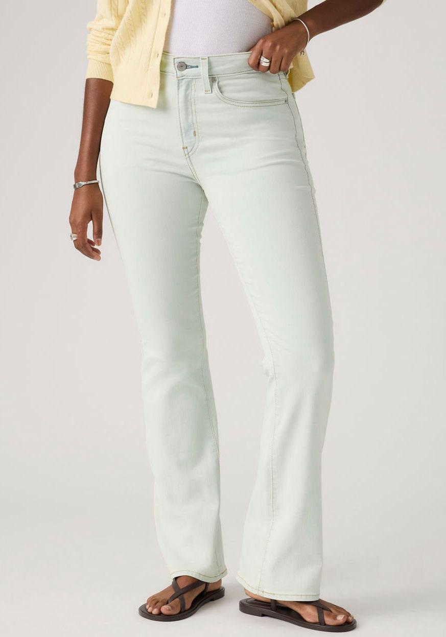 Bootcut-Jeans Levi's "725 High Rise Bootcut", Damen, Gr. 31, LäNge 30, GrüN (Lake Life), Denim/Jeans, Obermaterial: 81% Baumwolle, 18% Polyester, 1% Elasthan, Bootcut Fit Lang, Jeans