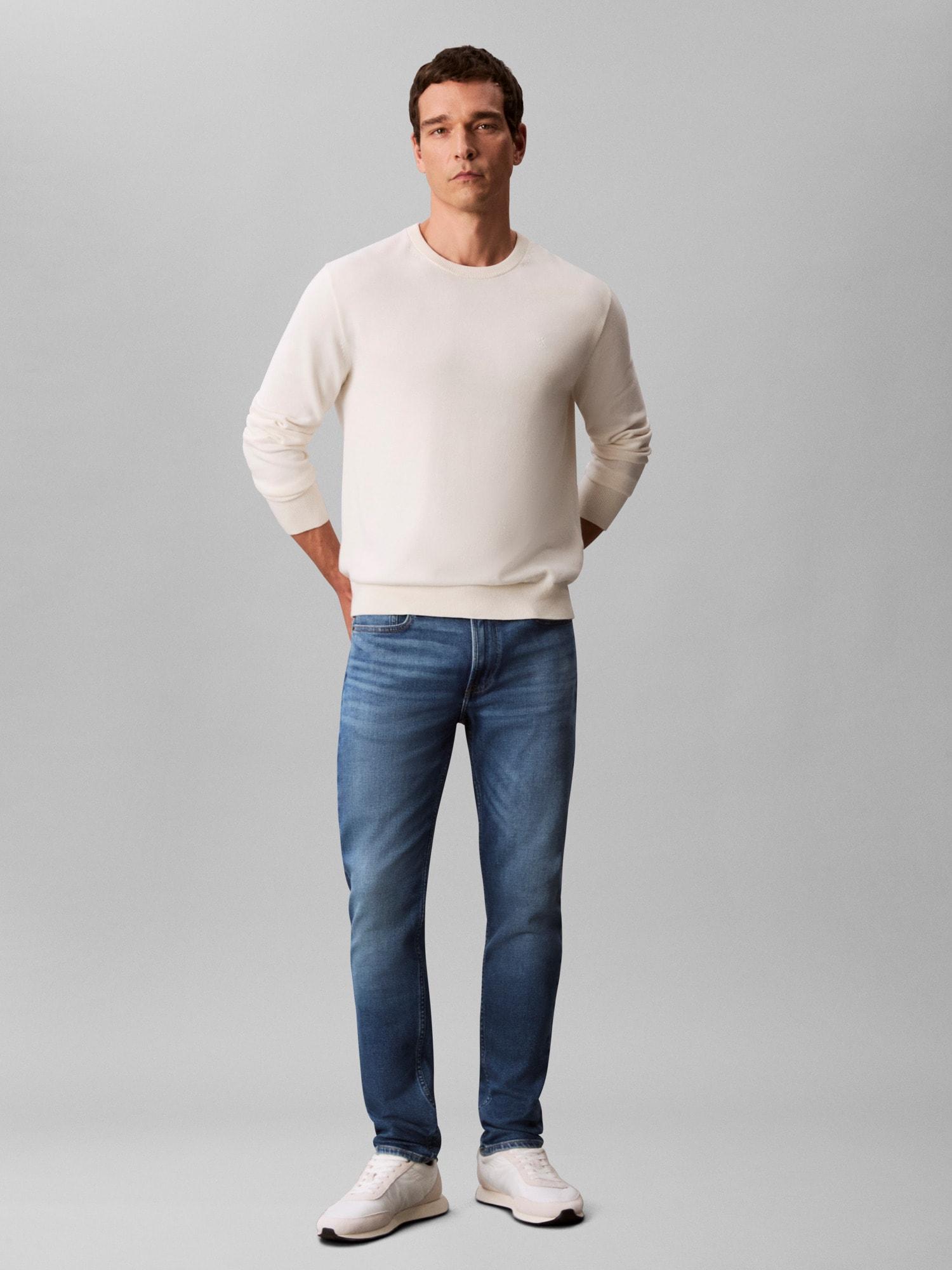 Slim-Fit-Jeans Calvin Klein Jeans "Slim Taper", Herren, Gr. 34, LäNge 30, Blau (Klein Blau), Denim/Jeans, Obermaterial: 98% Baumwolle, 2% Elasthan, Gerade, Unten Schmal Lang, Jeans Slim-Fit-Jeans, Mit Markenlabel
