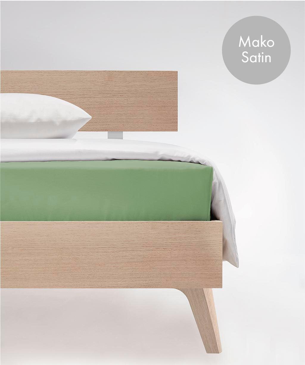 Spannbettlaken FLEURESSE "Colours in Gr. 90x200, 140x200 oder 180x200 cm", grün (jade), B:160cm L:200cm, Mako-Satin, Obermaterial: 100% Baumwolle, Bettlaken, Spannbettlaken, Mako Satin, für Matratzen bis 23 cm Höhe, Bettlaken, Spannbetttuch