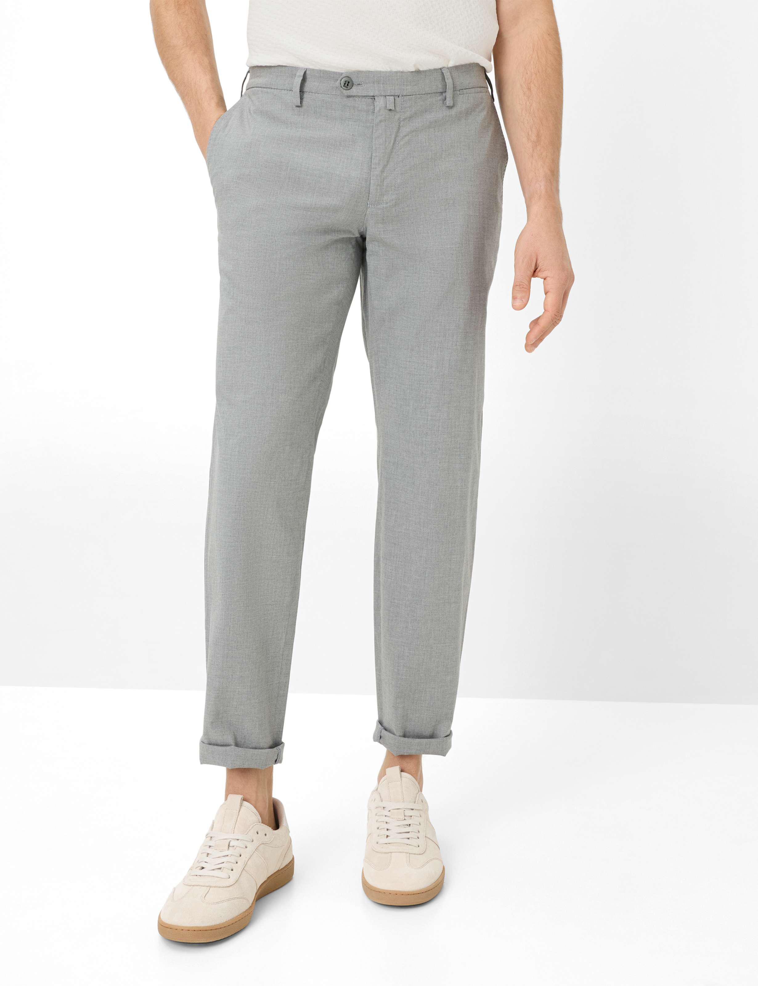 Chinohose Brax "Style Silvio", Herren, Gr. 34, LäNge 34, Grau, Web, 98% Baumwolle, 2% Elasthan, Hosen Chinohose