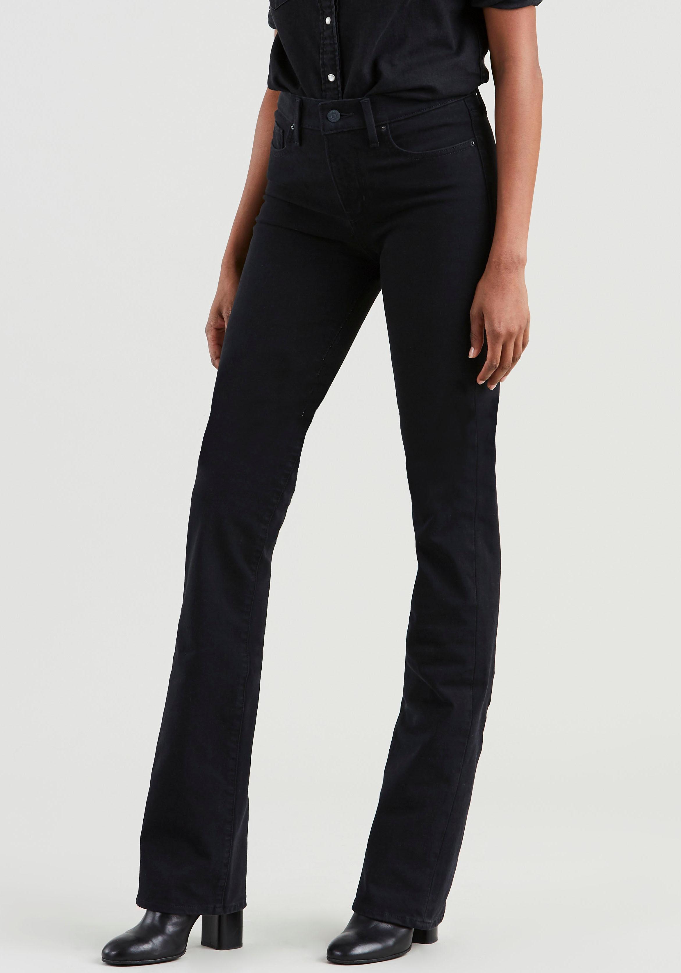 Bootcut-Jeans Levi's "315 Shaping Boot", Damen, Gr. 27, LäNge 32, Schwarz, Denim/Jeans, Obermaterial: 78% Baumwolle, 21% Polyester, 1% Elasthan, Unifarben, Lang, Jeans, Topseller