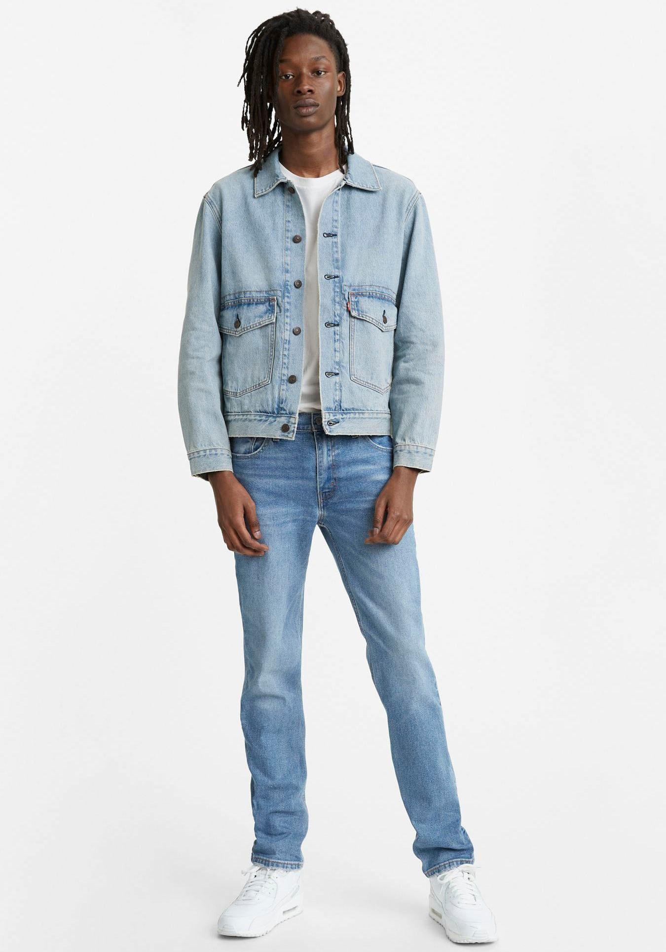 Slim-Fit-Jeans Levi's "511 Slim", Herren, Gr. 31, LäNge 34, Blau (Kota Kupang Adapt), Denim/Jeans, Obermaterial: 79% Baumwolle, 20% Polyester, 1% Elasthan, Skinny Fit KnöChellang, Jeans Slim-Fit-Jeans, Mit Stretch