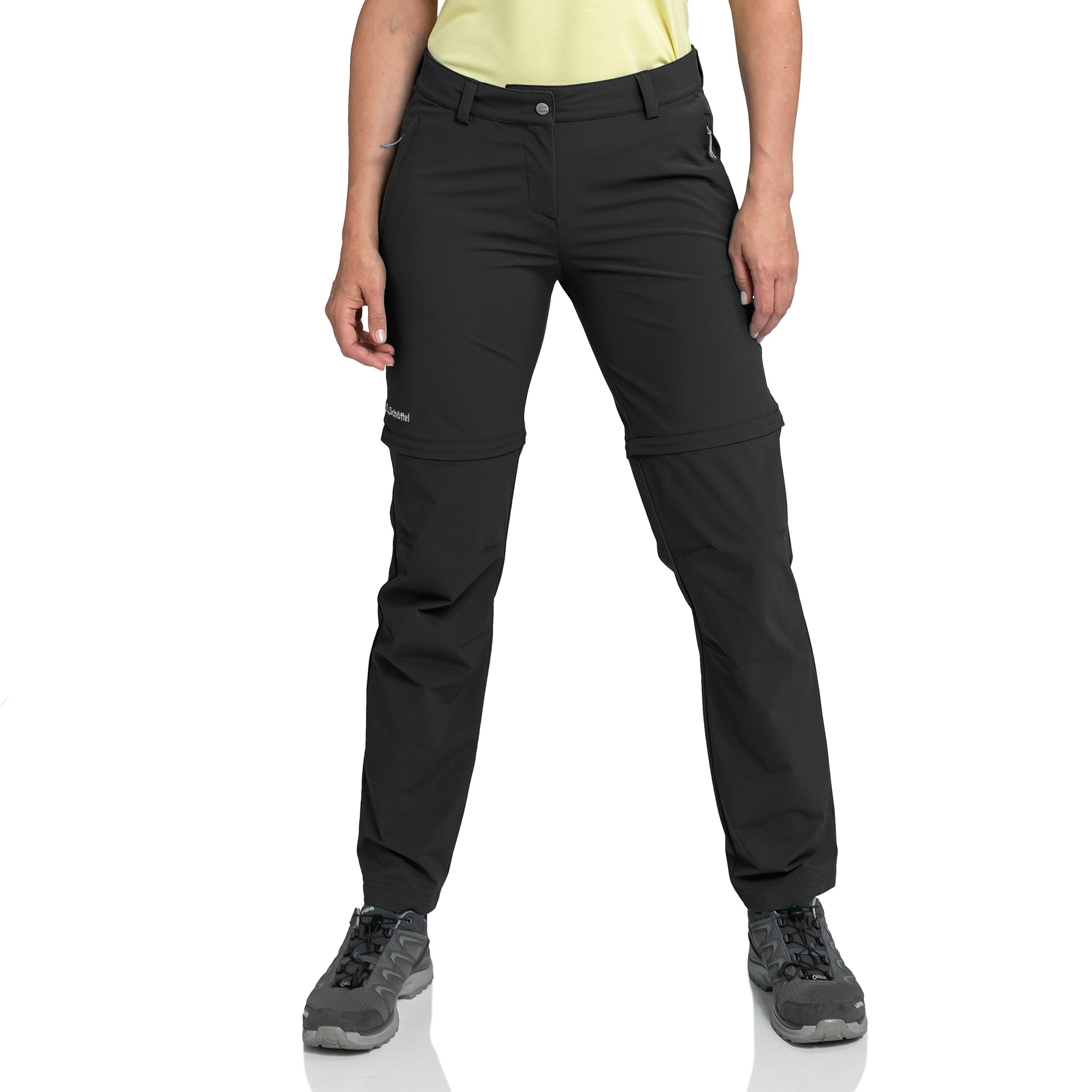 Zip-Off-Hose SchÖFfel "Pants Ascona Zip Off", Damen, Gr. 40, N-Gr, Schwarz, Obermaterial: 89% Nylon, 11% Elasthan, Hosen, Aus Nylon, Mit Elasthan-Anteil, Sportlicher Stil, FüR Trekking