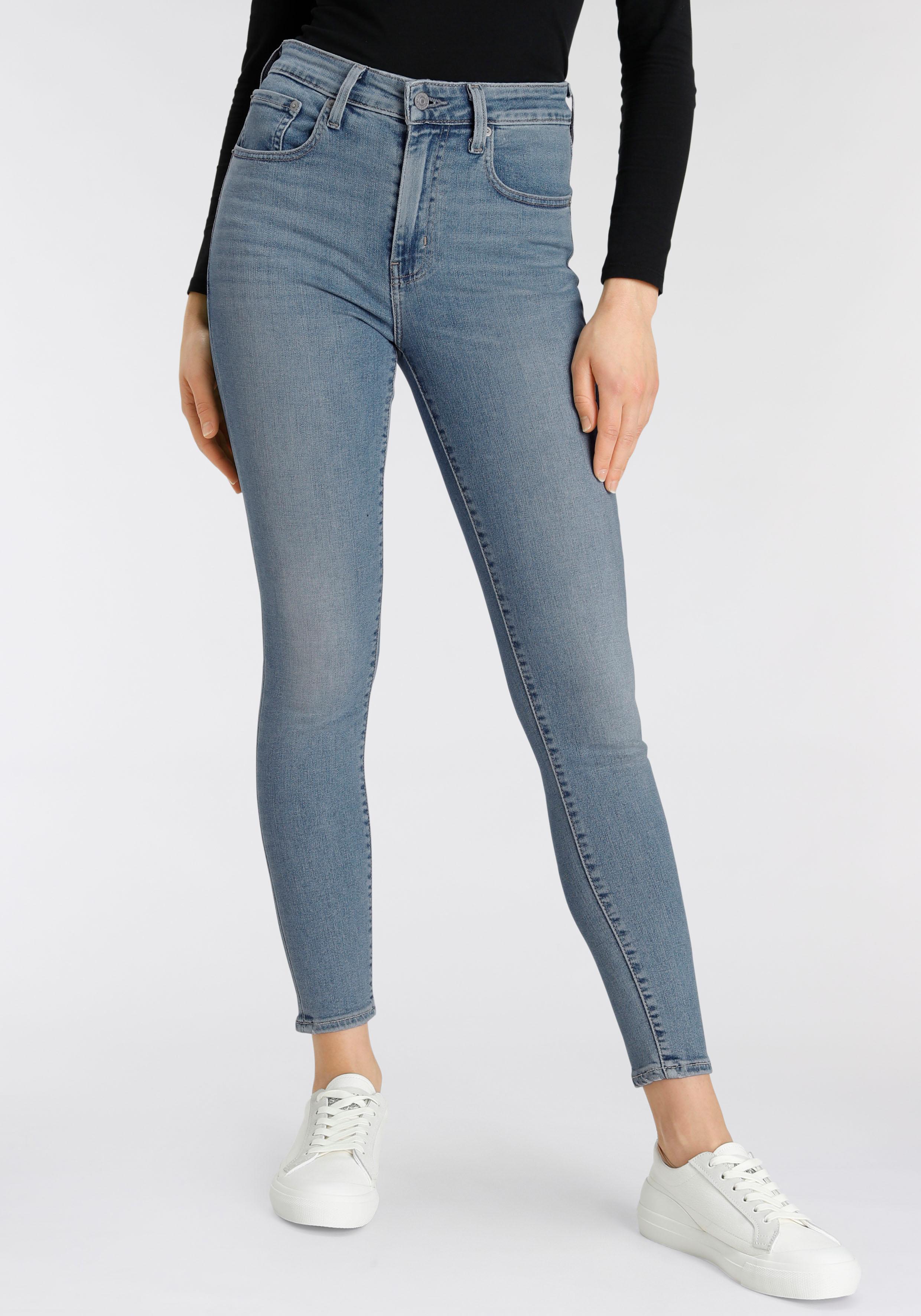 Skinny-Fit-Jeans Levi's "721 High Rise Skinny", Damen, Gr. 29, LäNge 30, Blau (Blau Used, Denim), Denim/Jeans, Obermaterial: 85% Baumwolle, 7% Lyocell, 6% Elastomultiester, 2% Elasthan, Skinny Fit Lang, Jeans, Mit Hohem Bund