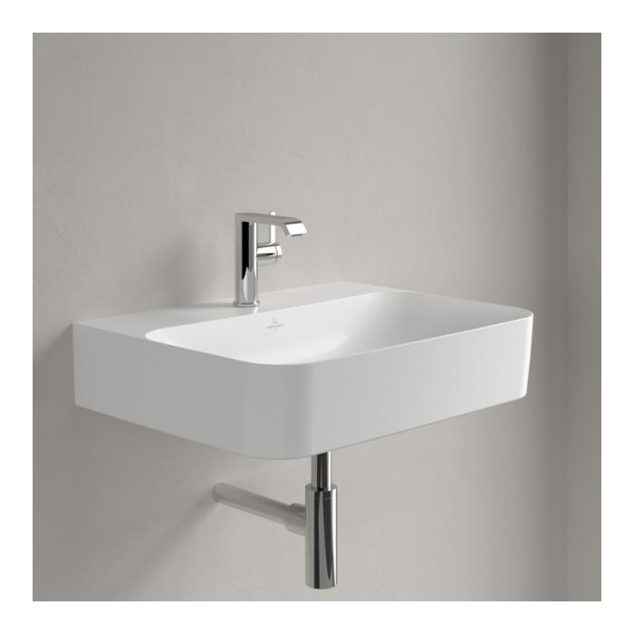 Villeroy Und Boch Finion Waschtisch 416864RW 600 X 470 X 164 Mm, Mit Verdecktem ÜBerlauf, Stone White Ceramicplus