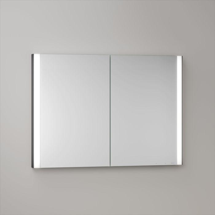 Keuco Somaris Spiegelschrank Mit Beleuchtung 14513372101 100 X 71 X 11,5 Cm, Schwarz Matt, Wandeinbau, 2 TüRen, Spiegelheizung