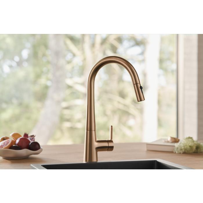 Hansa Hansadesigno Style KüChenarmatur 5136228381 Seitenbedient, 2-Strahlig, Ausladung 231Mm, Bronze GebüRstet