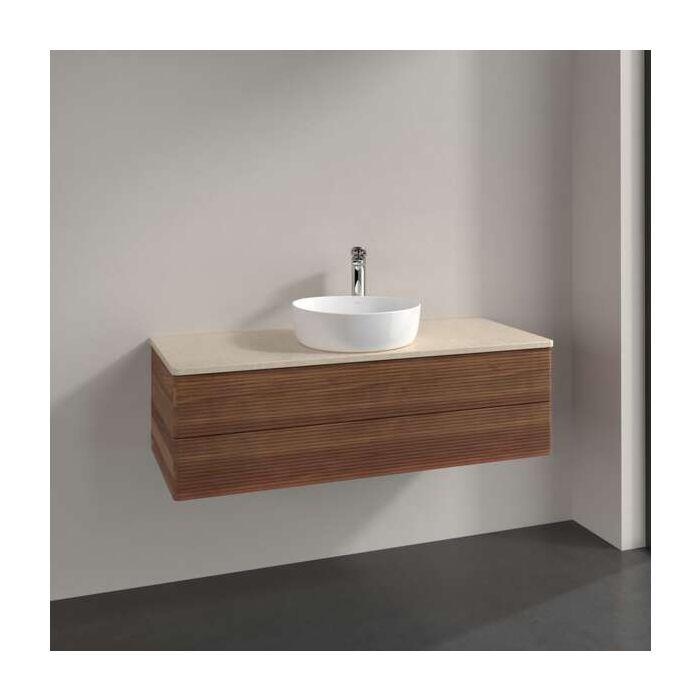 Villeroy Und Boch Antao Waschtisch-Unterschrank K21113HM 120X36X50Cm, Waschbeckenplattenfarbe Botticino, Warm Walnut