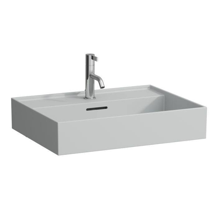 Laufen Kartell Aufsatzwaschtisch H8163337591041, 60X46Cm, Grau, ÜBerlauf & Hahnloch, Saphirkeramik